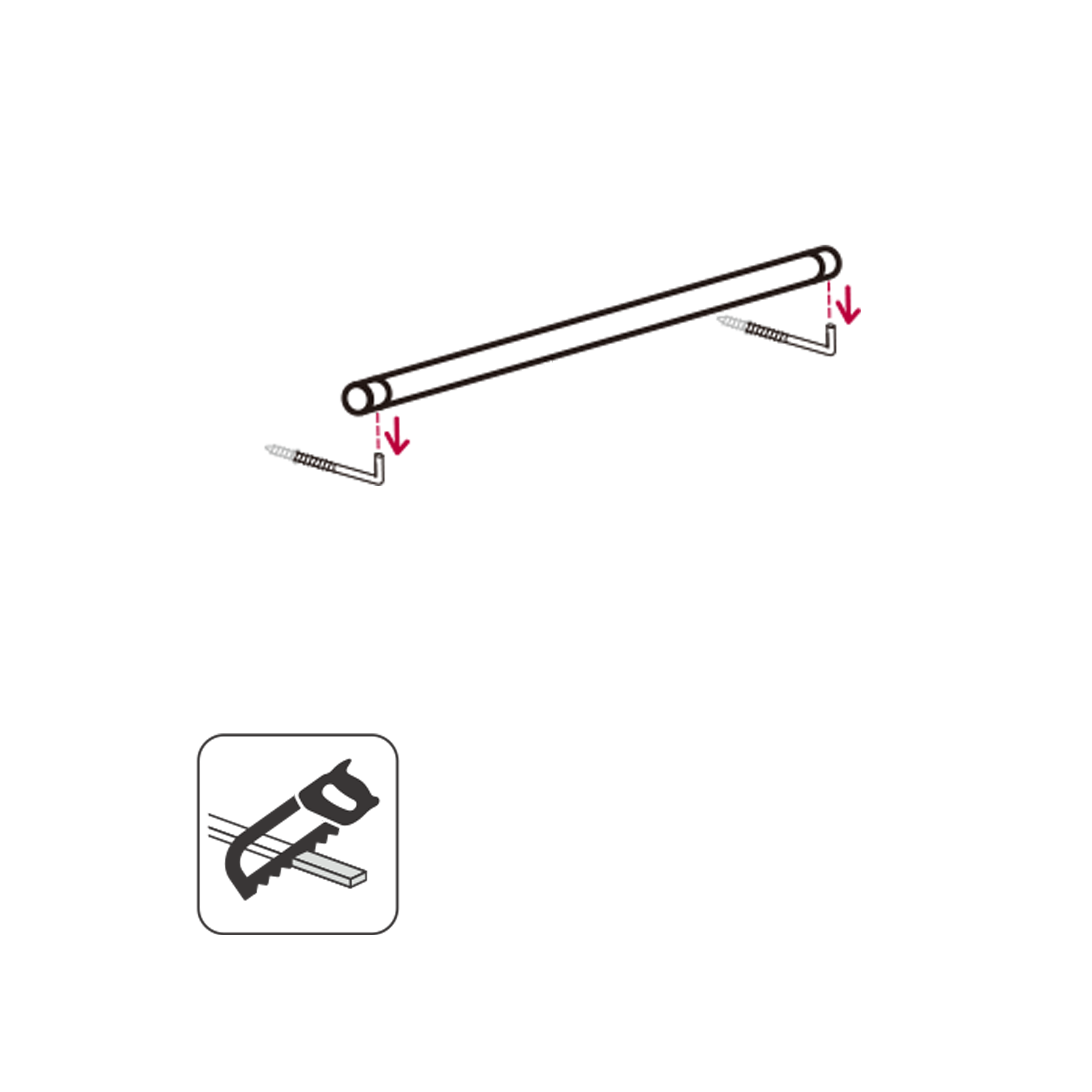 Varão Inspire easyfix metal d20cm 2.00m cromado mate - 5