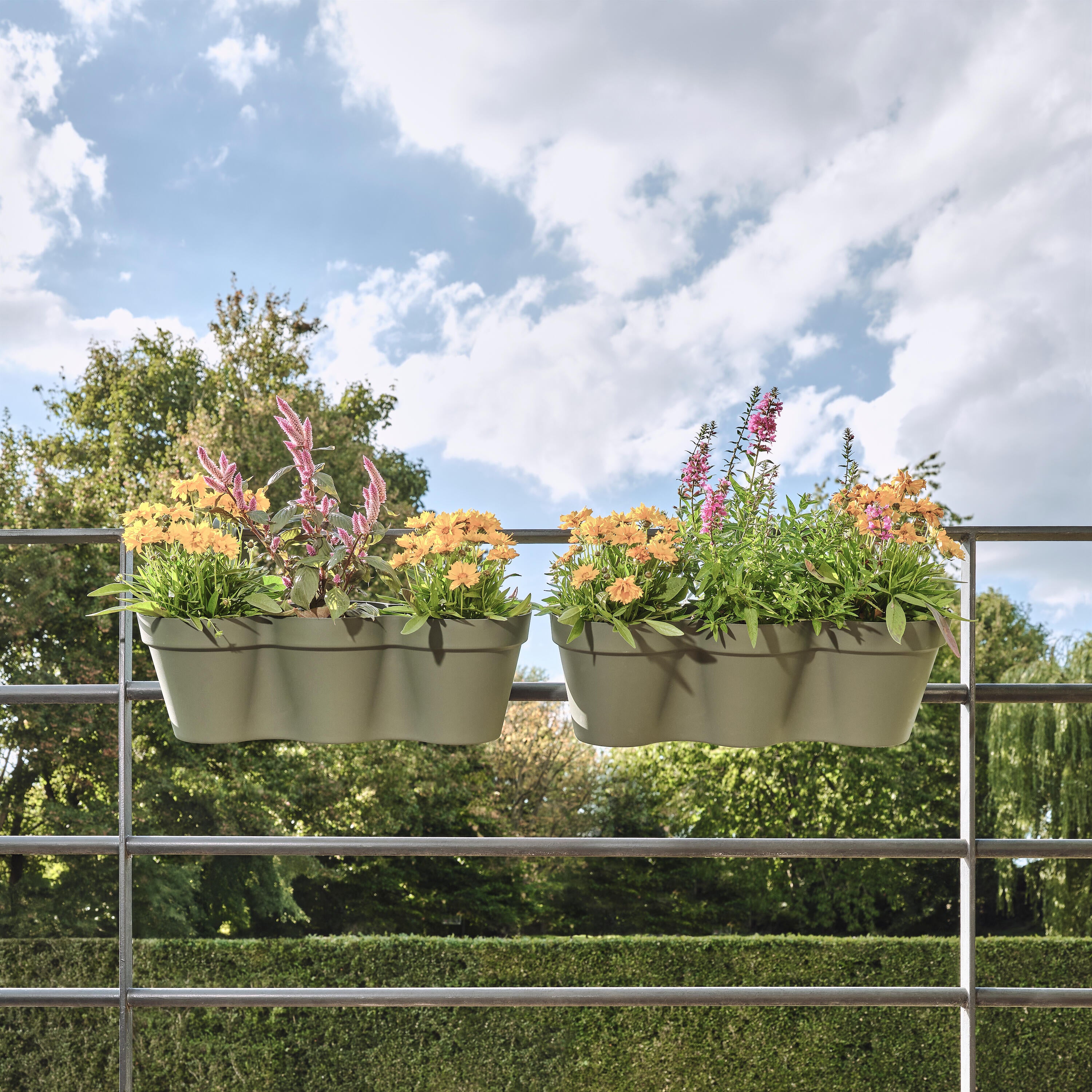 Vaso con supporto GEOLIA in polipropilene verde H 28 x L 54 x L 54 cm - 3