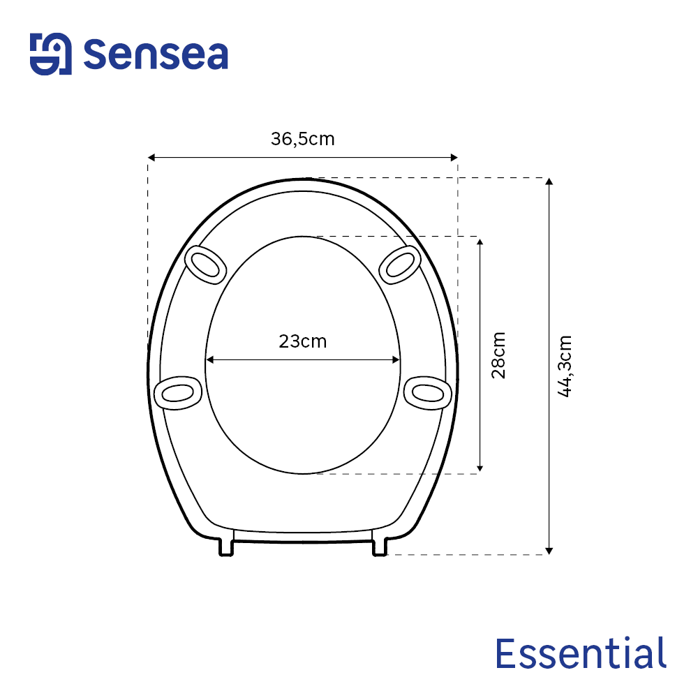 Deska sedesowa Essential owalna biała Sensea - 4