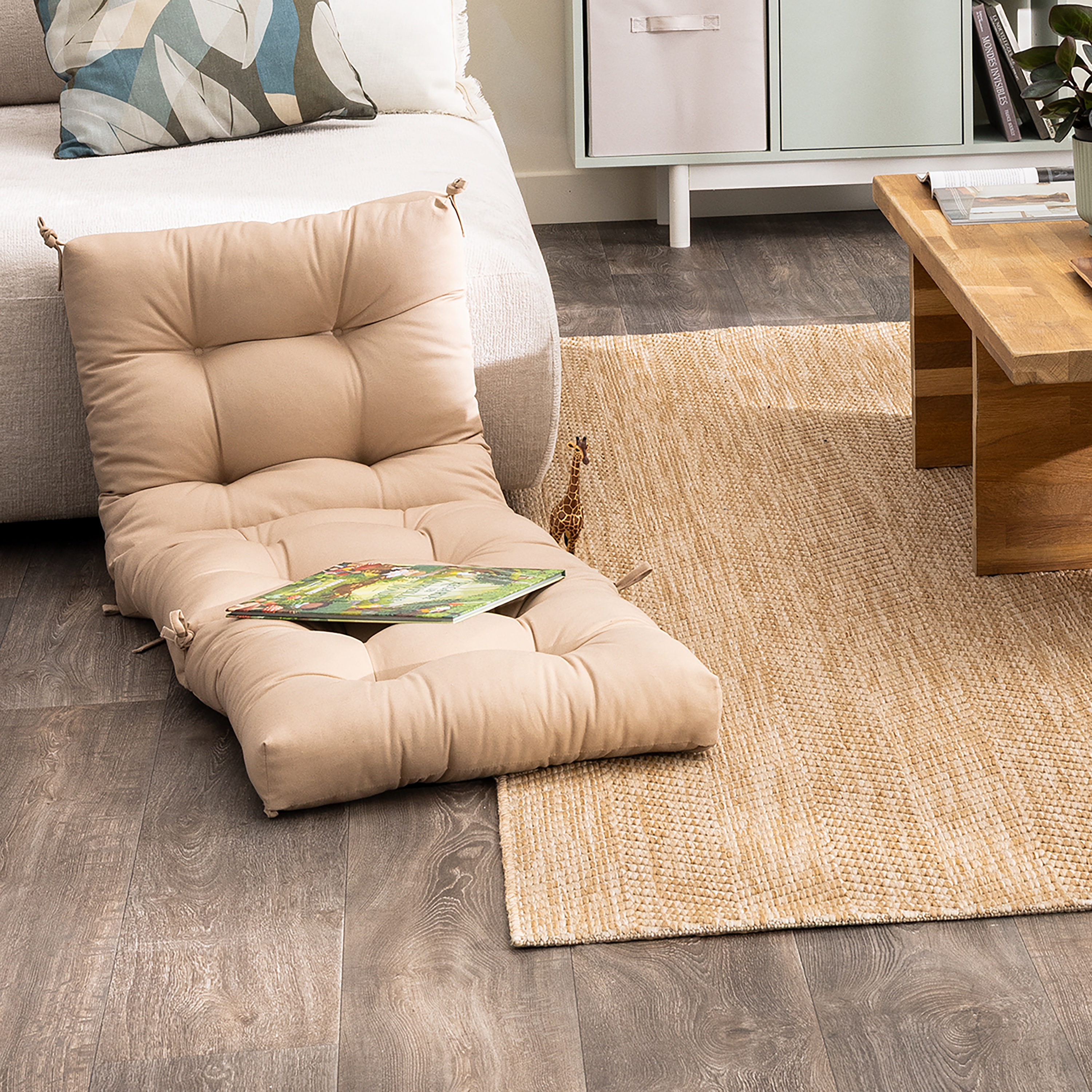 Almofada de chão New Luck 45x45x10 bege Inspire - 4