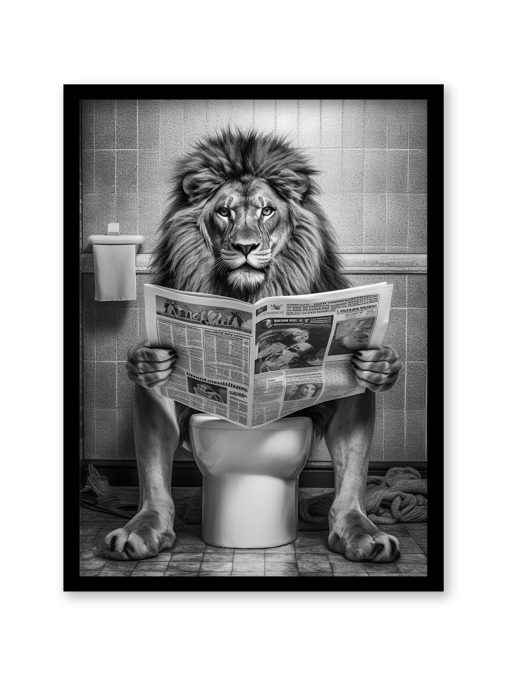 Stampa incorniciata Cornice con stampa Leone Bath nero 33 x 43 cm - 3