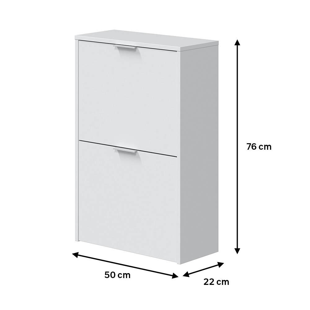 Zapatero Tuc con 2 compartimentos para 12 pares en melamina color blanco 50x76x22 cm - 2