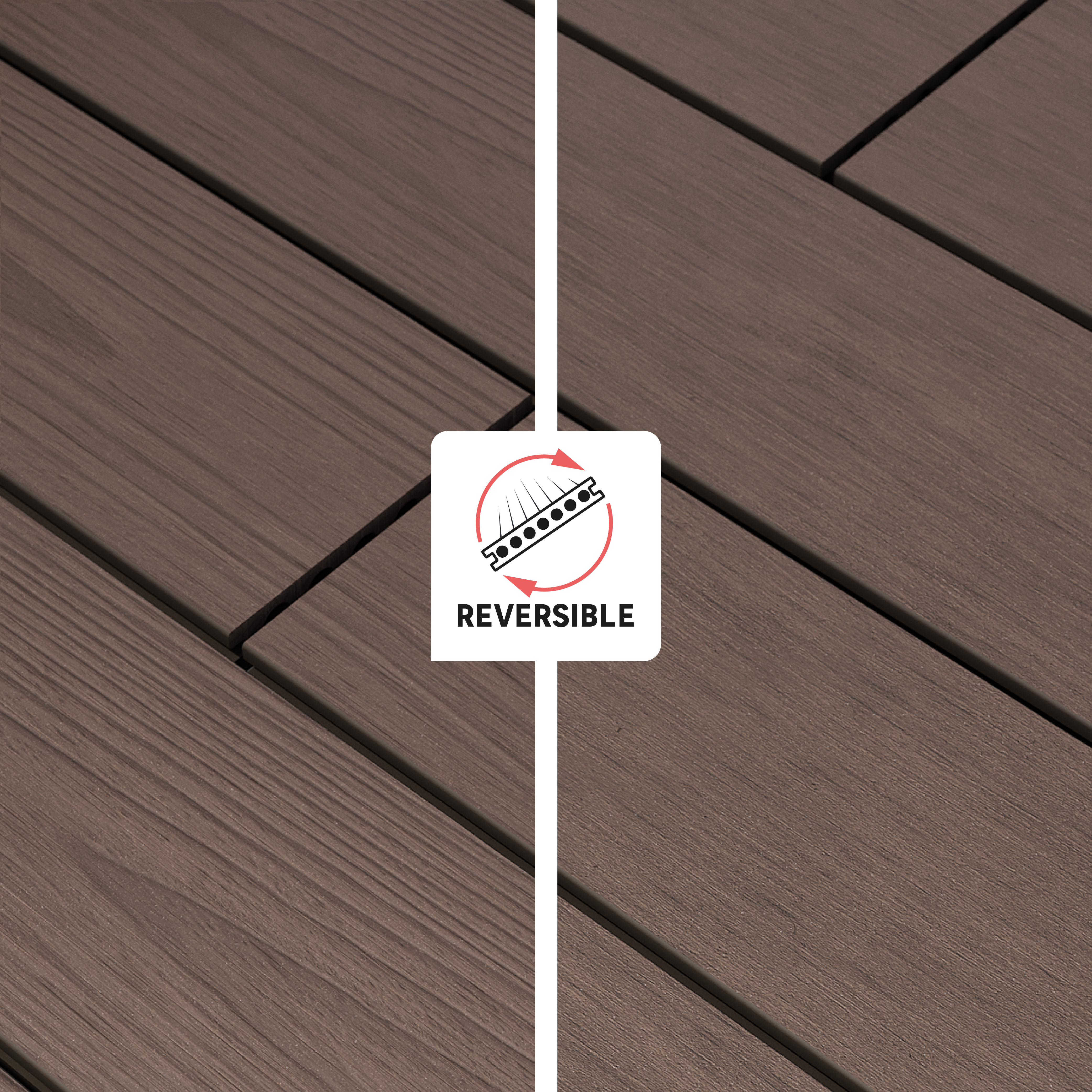 Listone con fissaggio a clip da esterno in composito di legno e plastica (wpc) effetto legno pioppo marrone scuro L 240 x L 14.2 cm x Sp. 22 mm HIMYA - 4