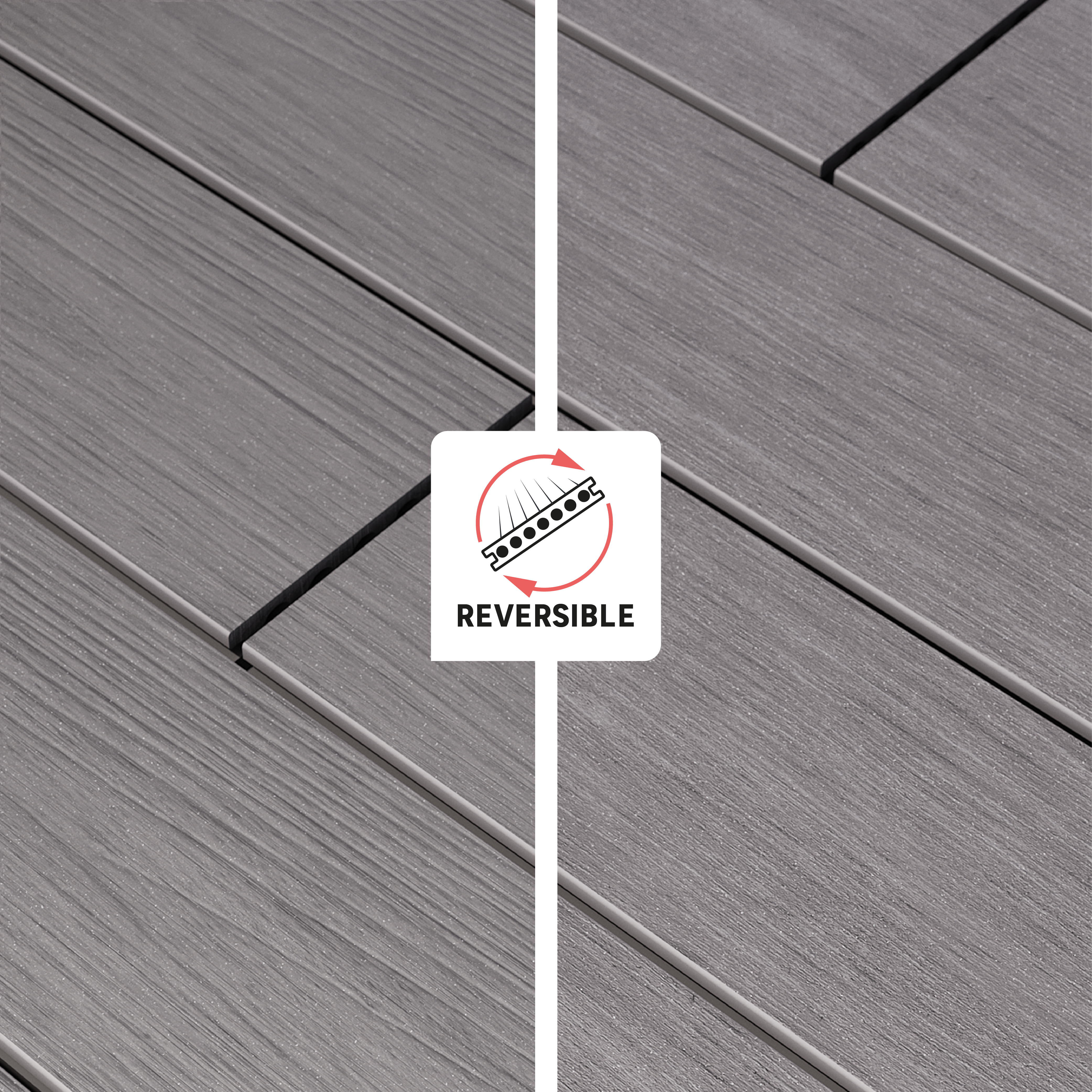 Listone con fissaggio a clip da esterno in composito di legno e plastica (wpc) effetto legno grigio L 240 x L 14.2 cm x Sp. 22 mm Himya - 4
