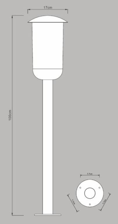 Lampione da giardino, Harvey H 100 cm, argento, IP44 INSPIRE - 7