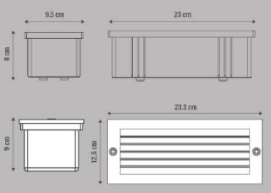 Portafaretto da incasso in alluminio FLINT E27 nero quadrato IP44 INSPIRE - 5