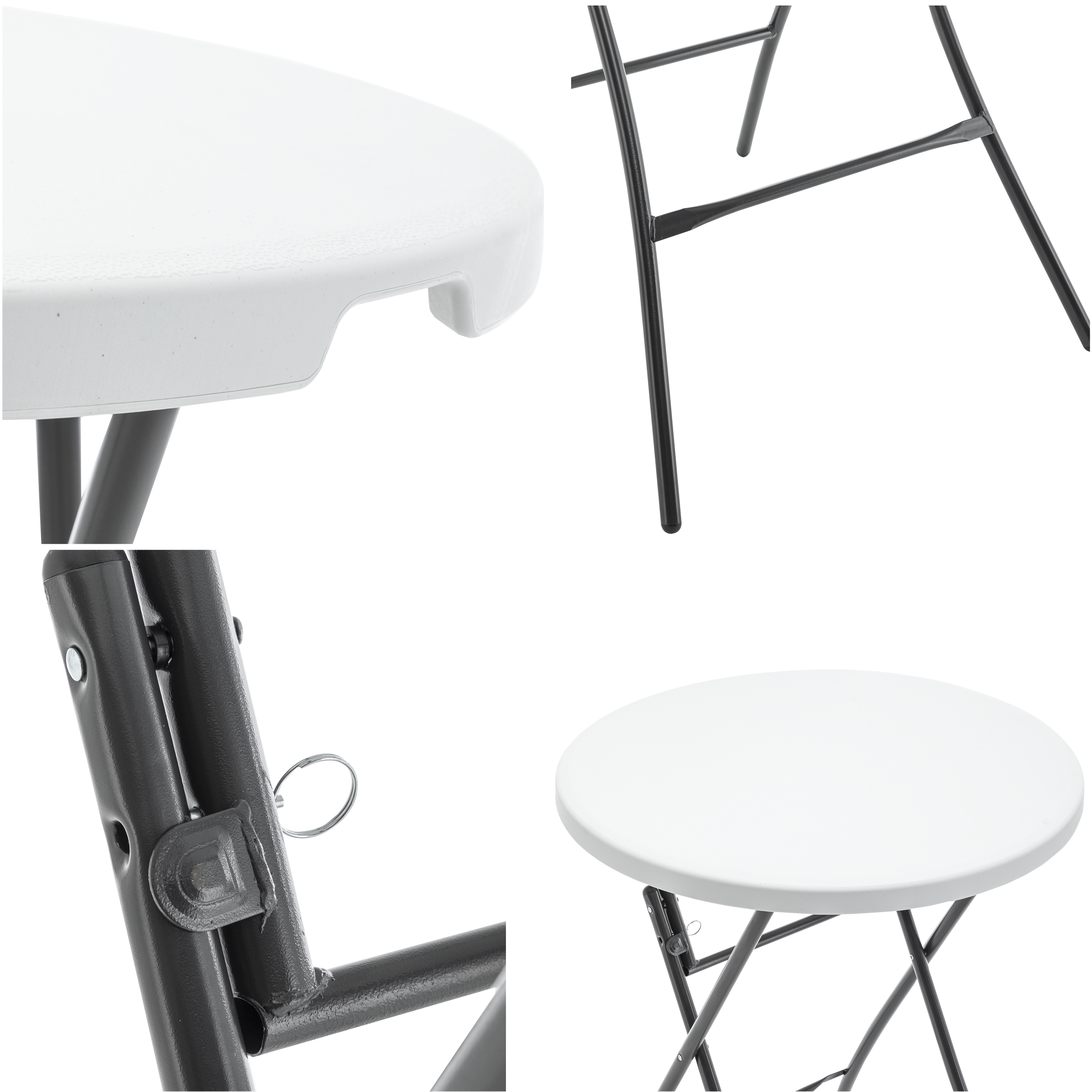 Mange-debout de jardin Folo rond blanc, 4 personnes - 8