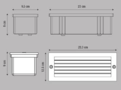 Portafaretto da incasso in alluminio FLINT E27 bianco quadrato IP44 INSPIRE - 8