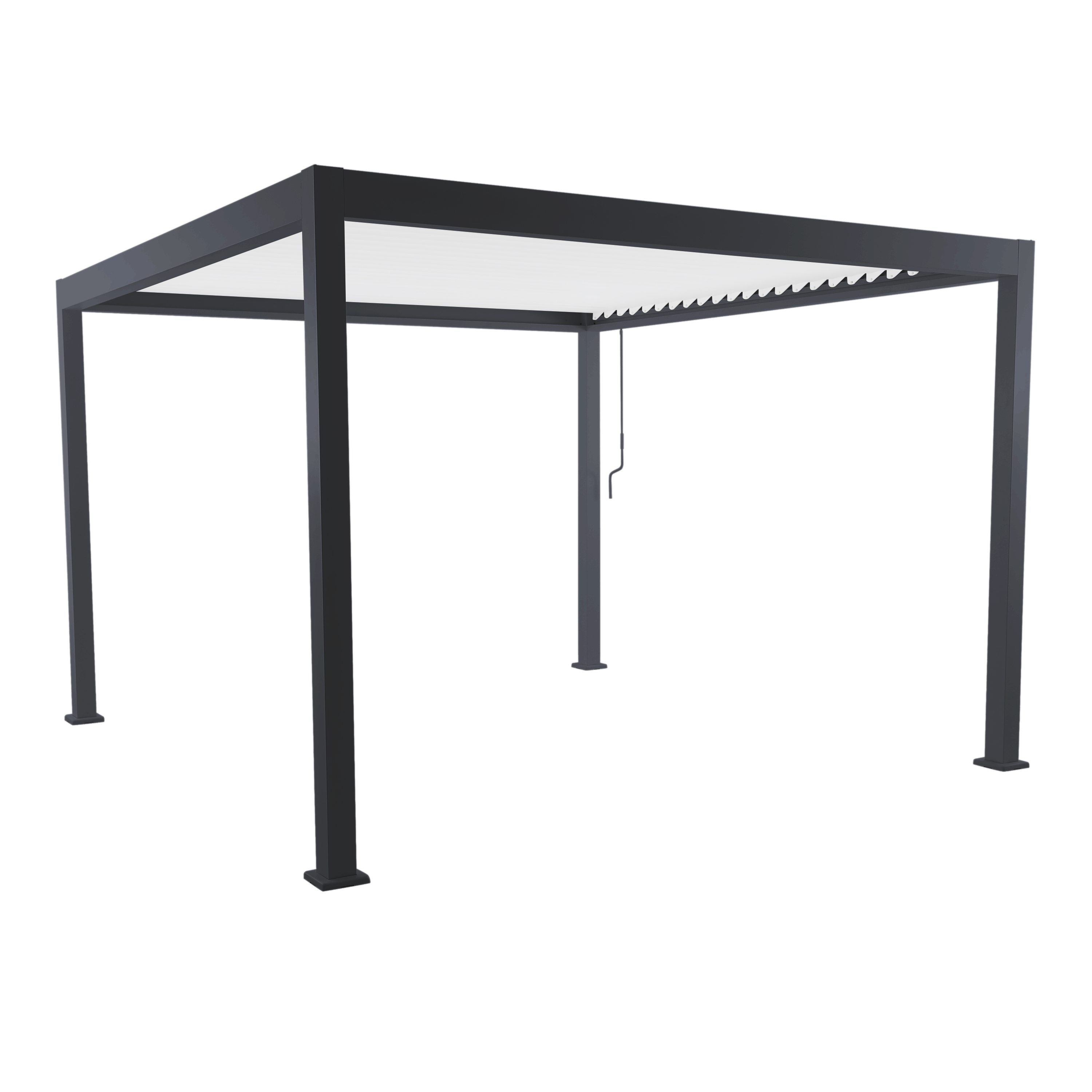 Pérgola bioclimática de aluminio NATERIAL Astra gris y lama gris claro de 363 x 363 x 248 cm manual - 2