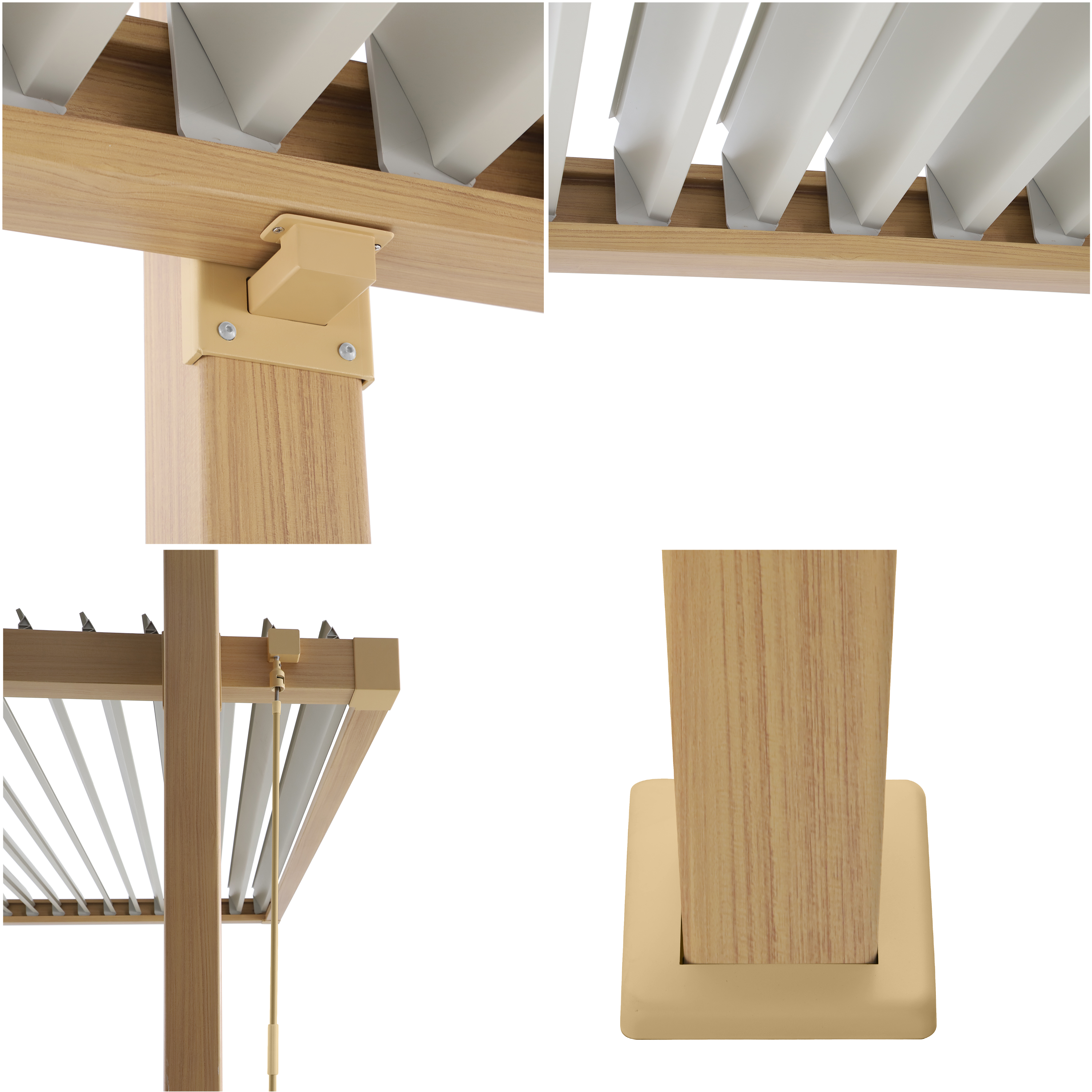 Pergola bioclimatica 320x358 cm in alluminio, effetto legno - Clima Odyssea NATERIAL - 10