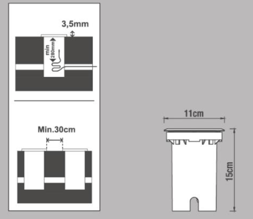 Portafaretto da incasso in alluminio ATLANTA GU10 argento tondo IP67 INSPIRE - 6