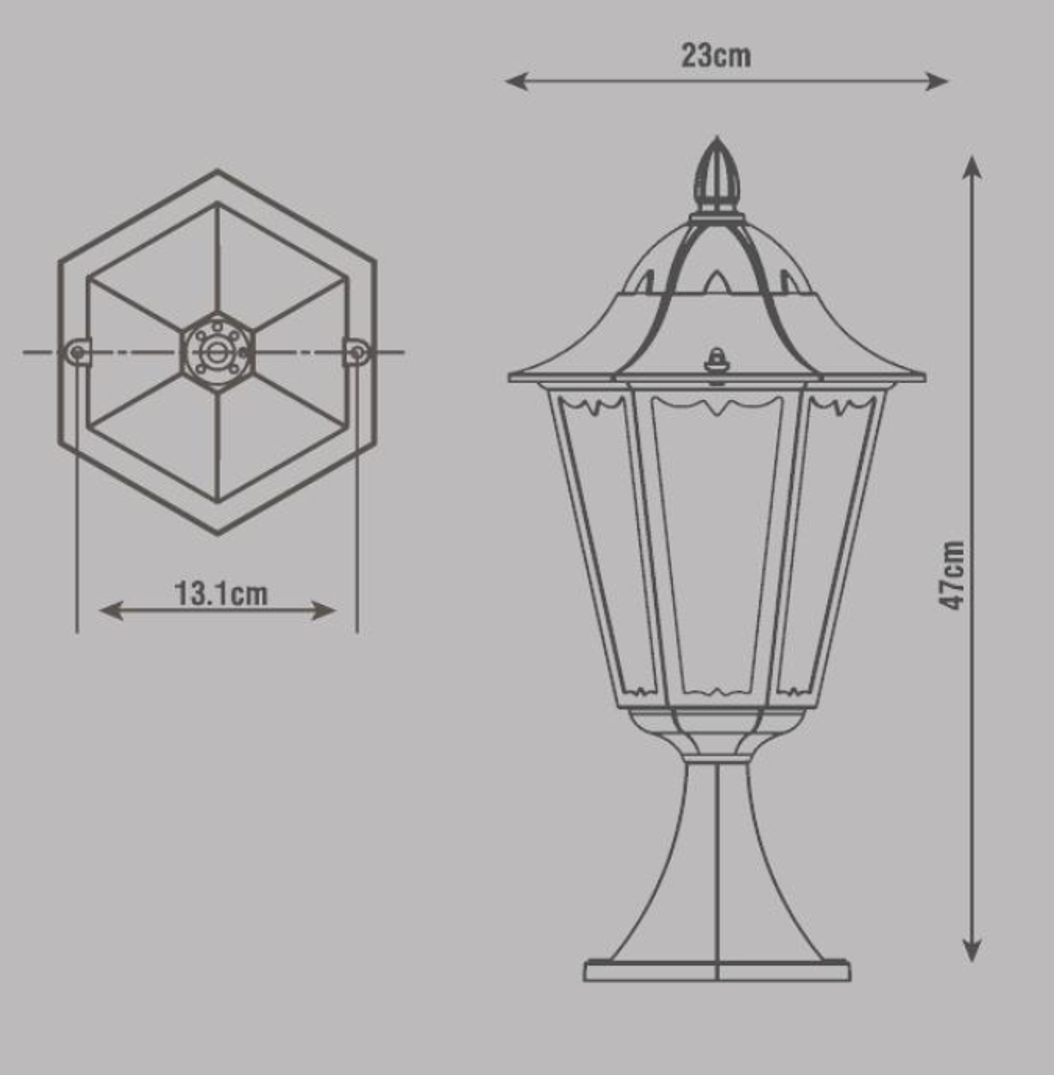 Borne extérieur e27 max 60W noir Monza INSPIRE - 6