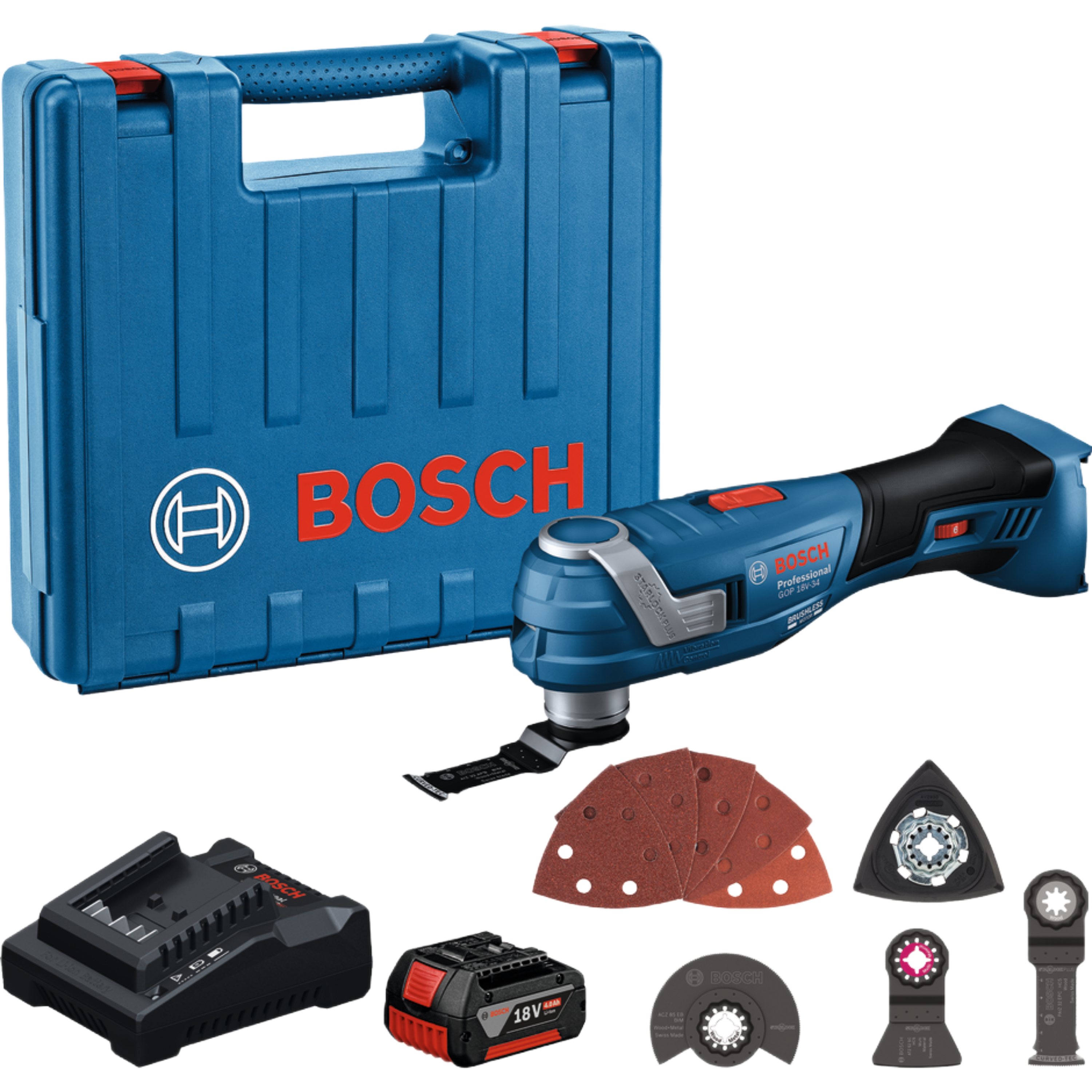 Szlifierka wielofunkcyjna akumulatorowa Multi-Cutter 18V 4Ah z ładowarką BOSCH