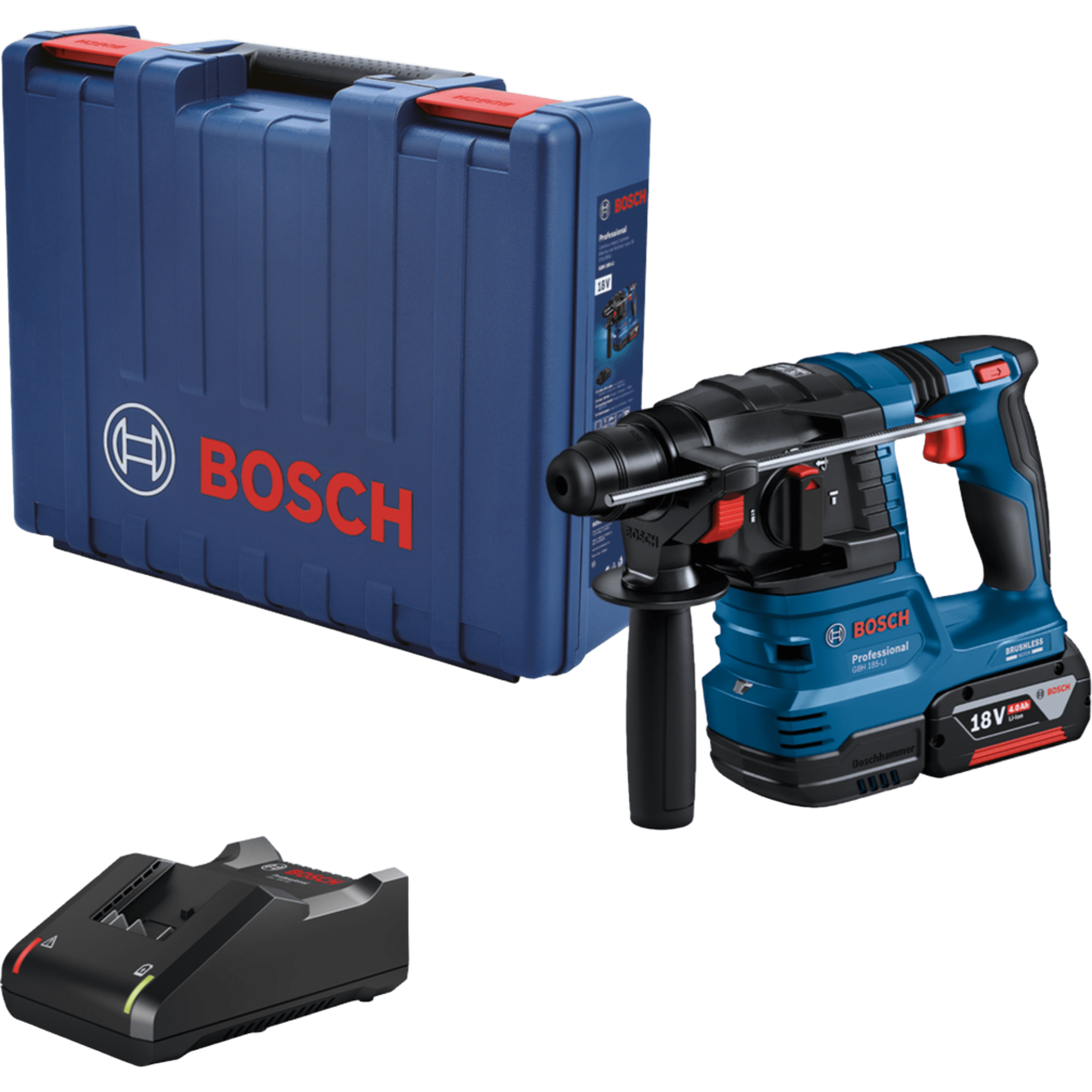 Młot udarowy obrotowy akumulatorowy GBH 185-LI 4Ah BB z ładowarką Bosch Professional