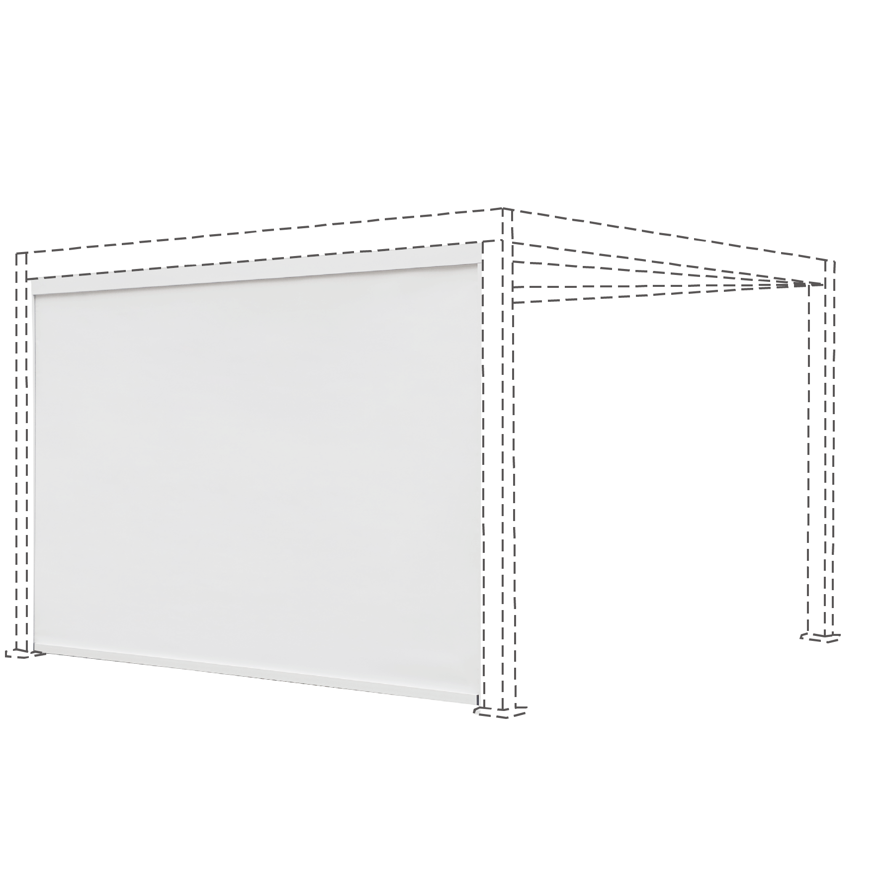 Store façade en aluminium blanc NATERIAL pour pergola Astra, L.370.8xH.231.6 cm - 10