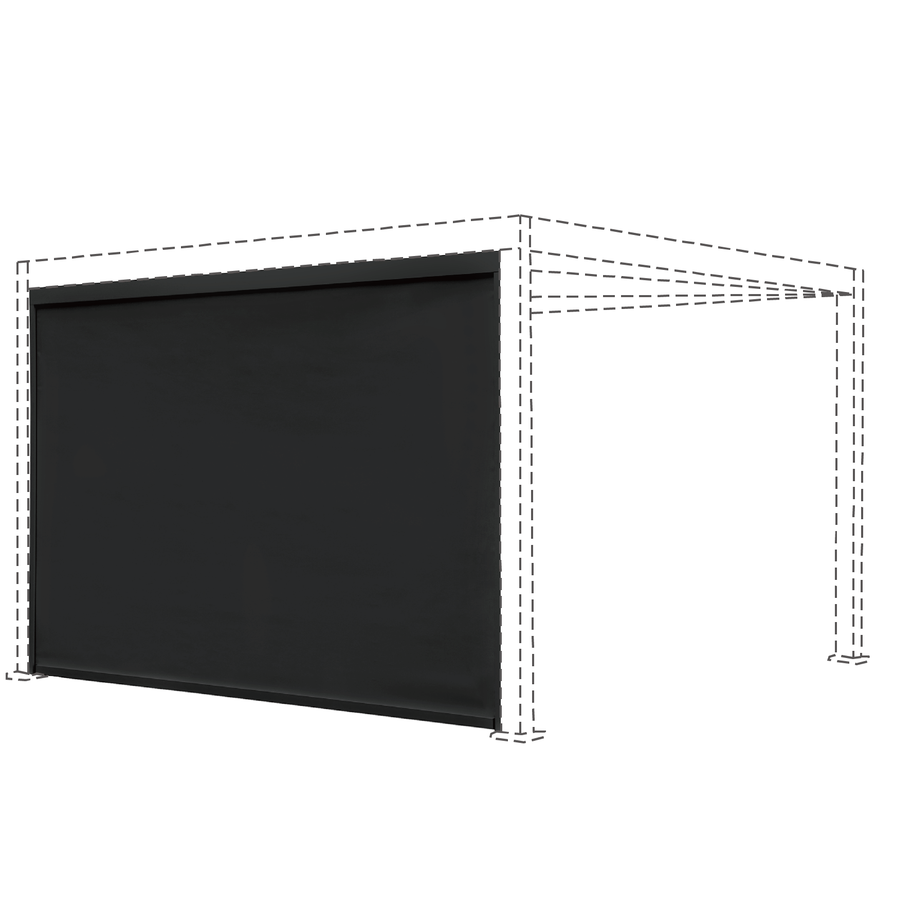 cortina para pérgola astra de aluminio gris / plata 10.6x370.8cm