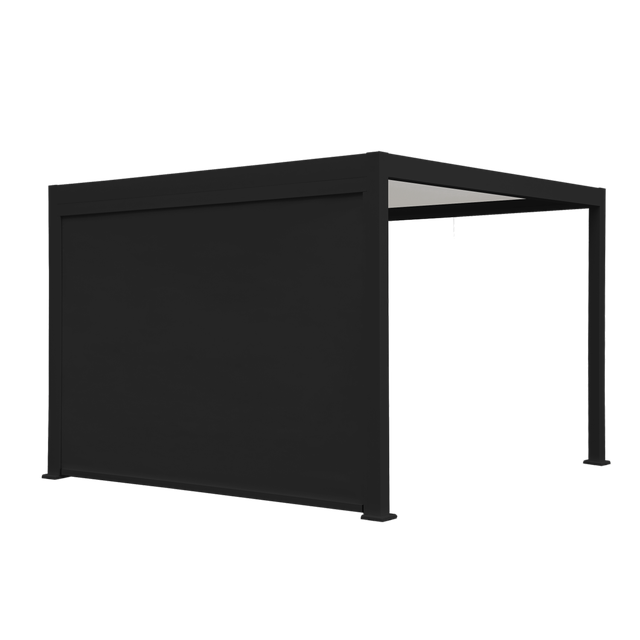 Store latéral en aluminium gris NATERIAL pour pergola Astra, l.10.6xL.370.8 cm 