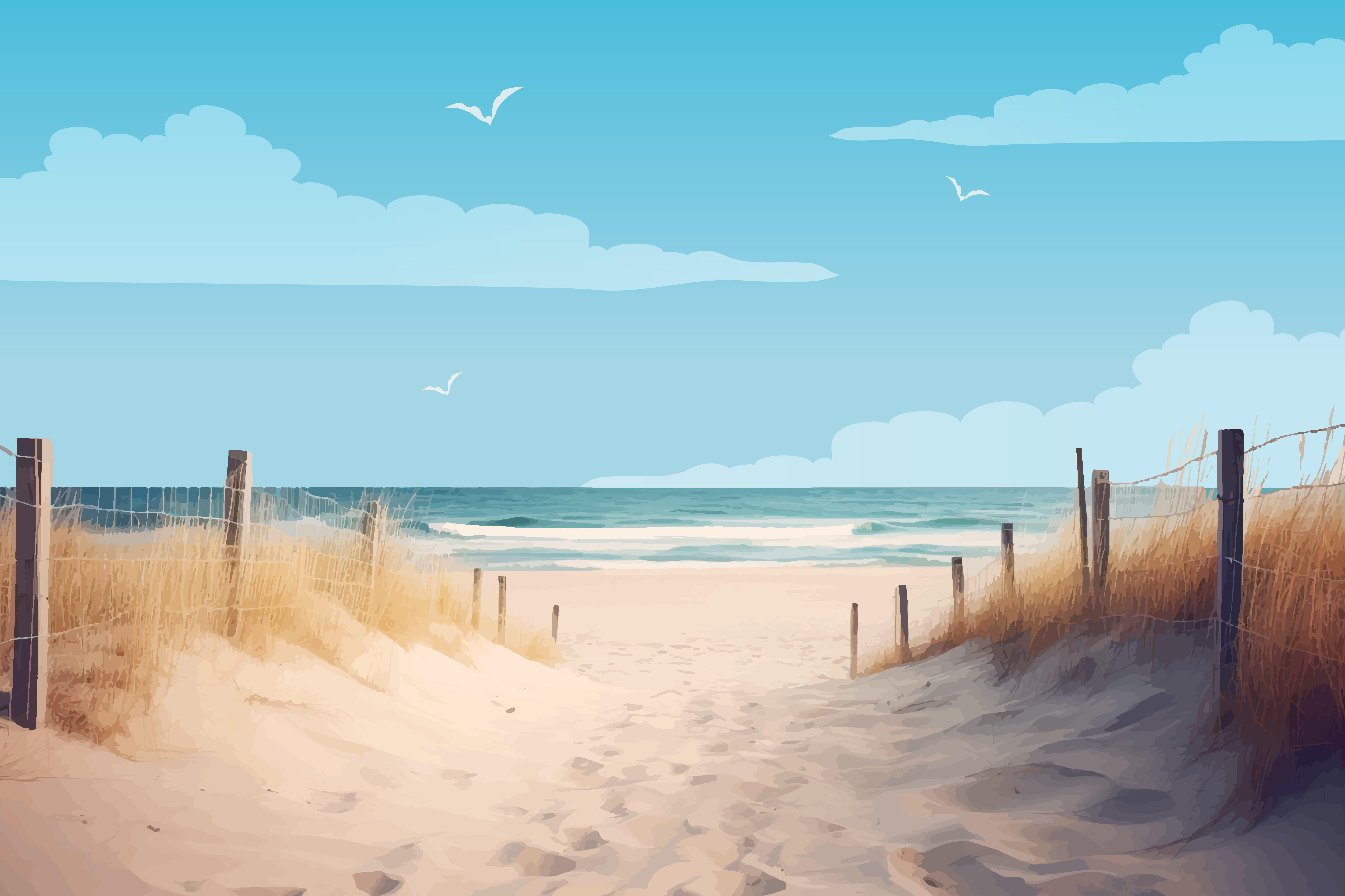 Mer calme, multicouleur CEANOTHE l.97 x H.65 cm | Leroy Merlin