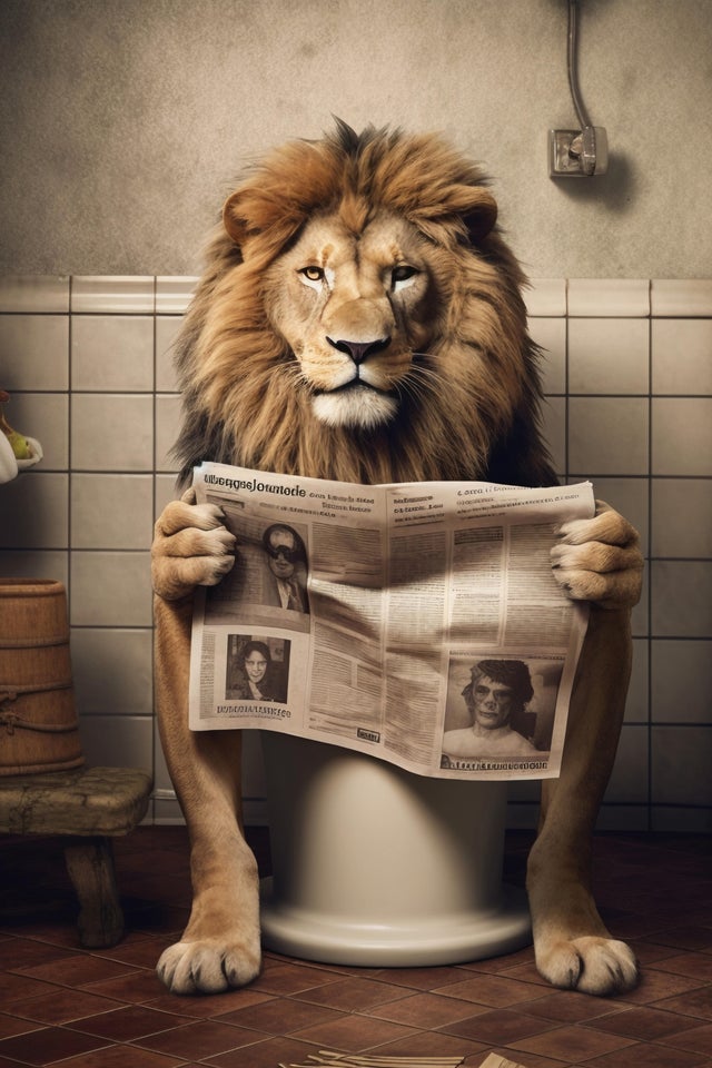 Toile Trone du lion, multicouleur CEANOTHE l.30 x H.44.5 cm