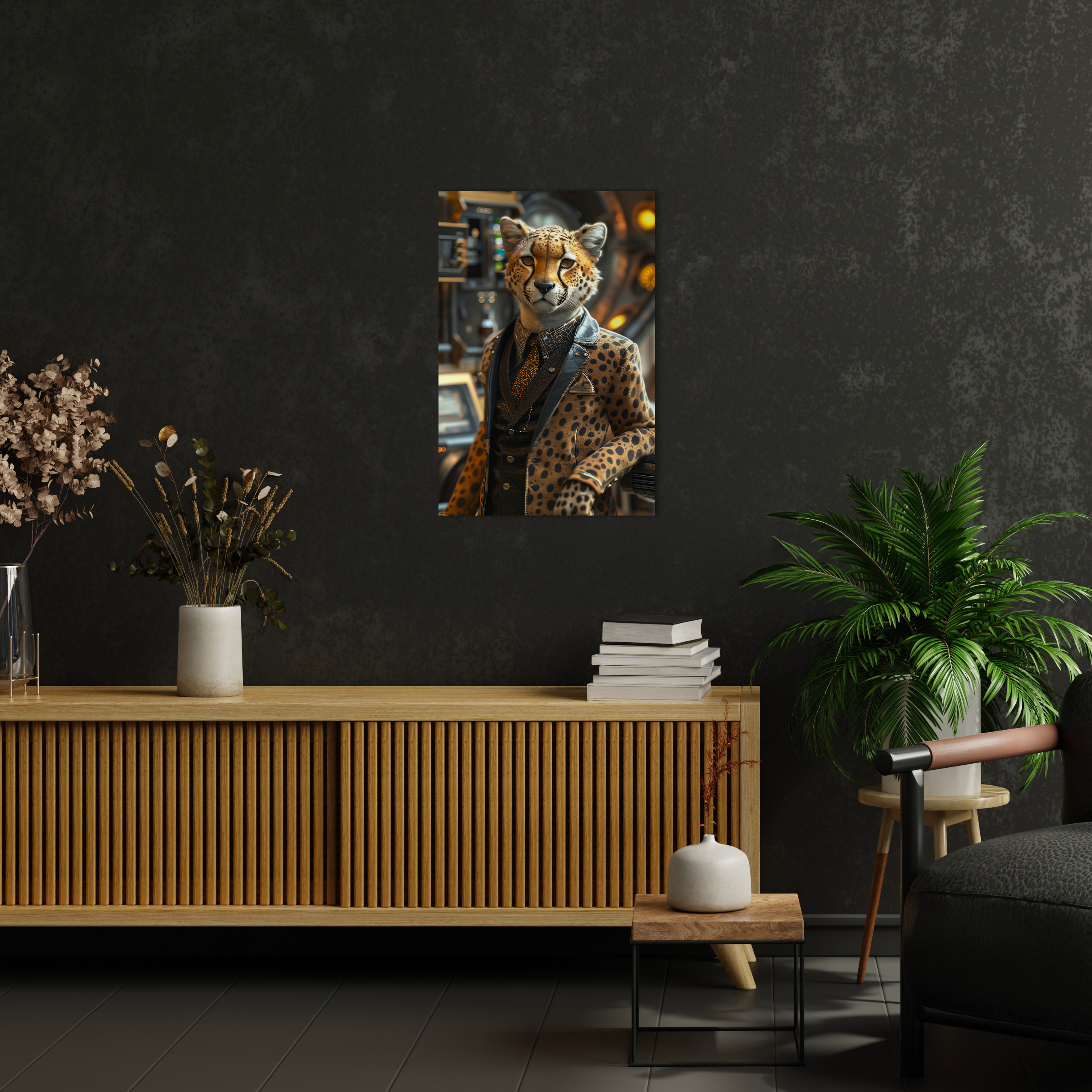 Guépard élégant, multicouleur CEANOTHE l.44.5 x H.65 cm - 2