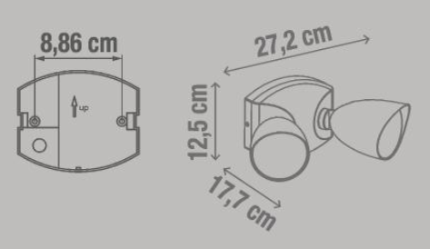 Applique LED moderno da esterno Deltona doppia luce nero IP54, INSPIRE - 9