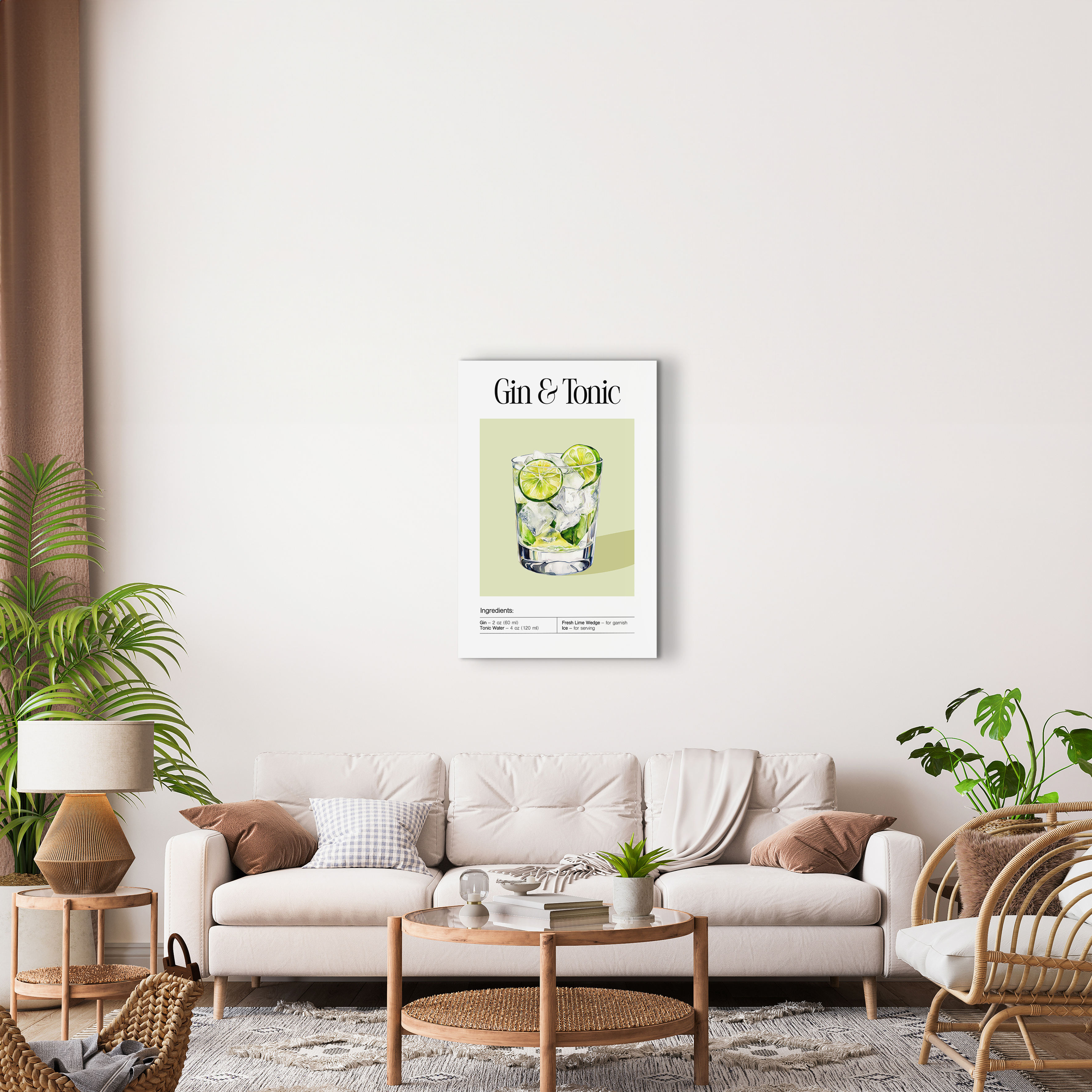 Toile Gin & tonic, multicouleur CEANOTHE l.44.5 x H.65 cm - 2