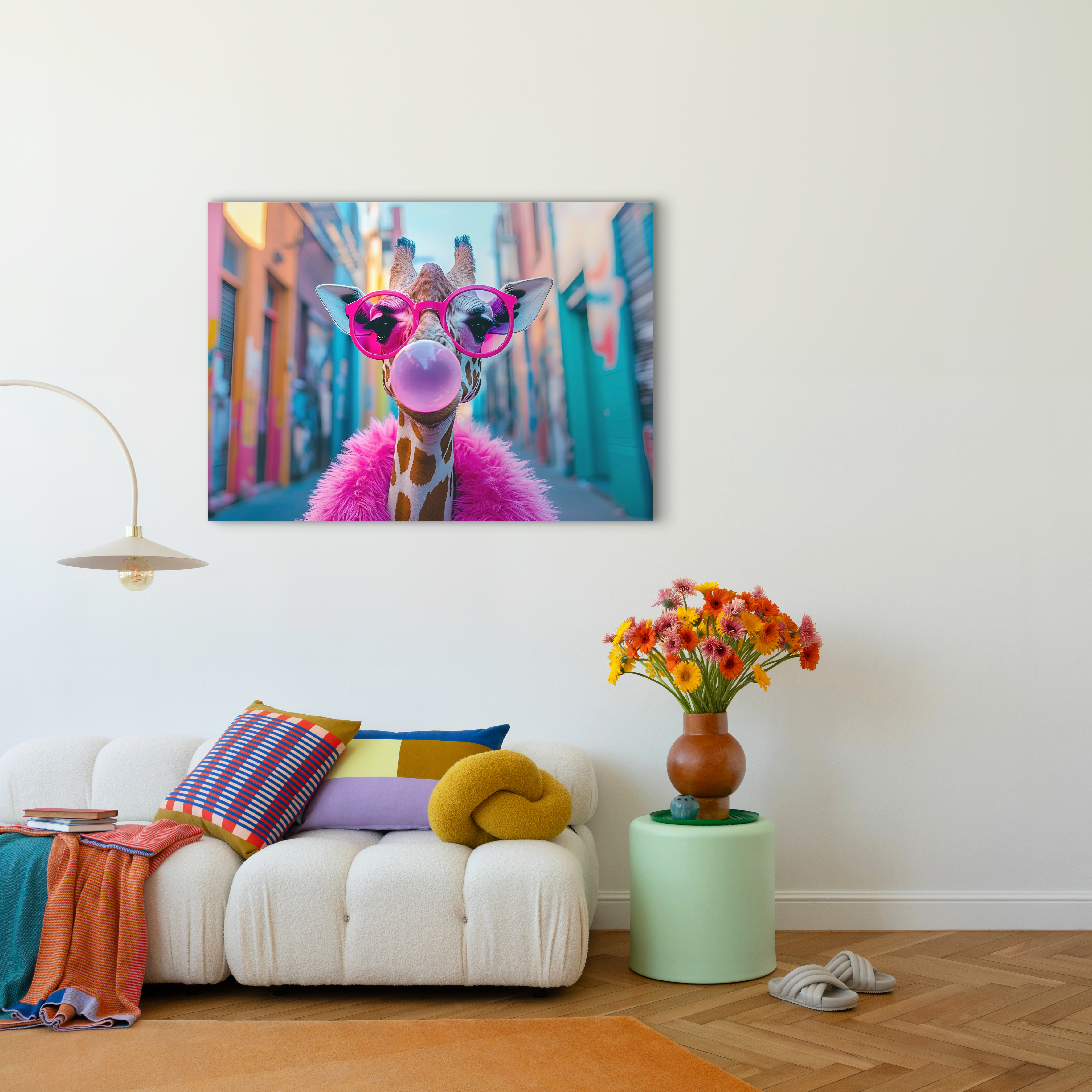 Toile Funky girafe, multicouleur CEANOTHE l.97 x H.65 cm - 2