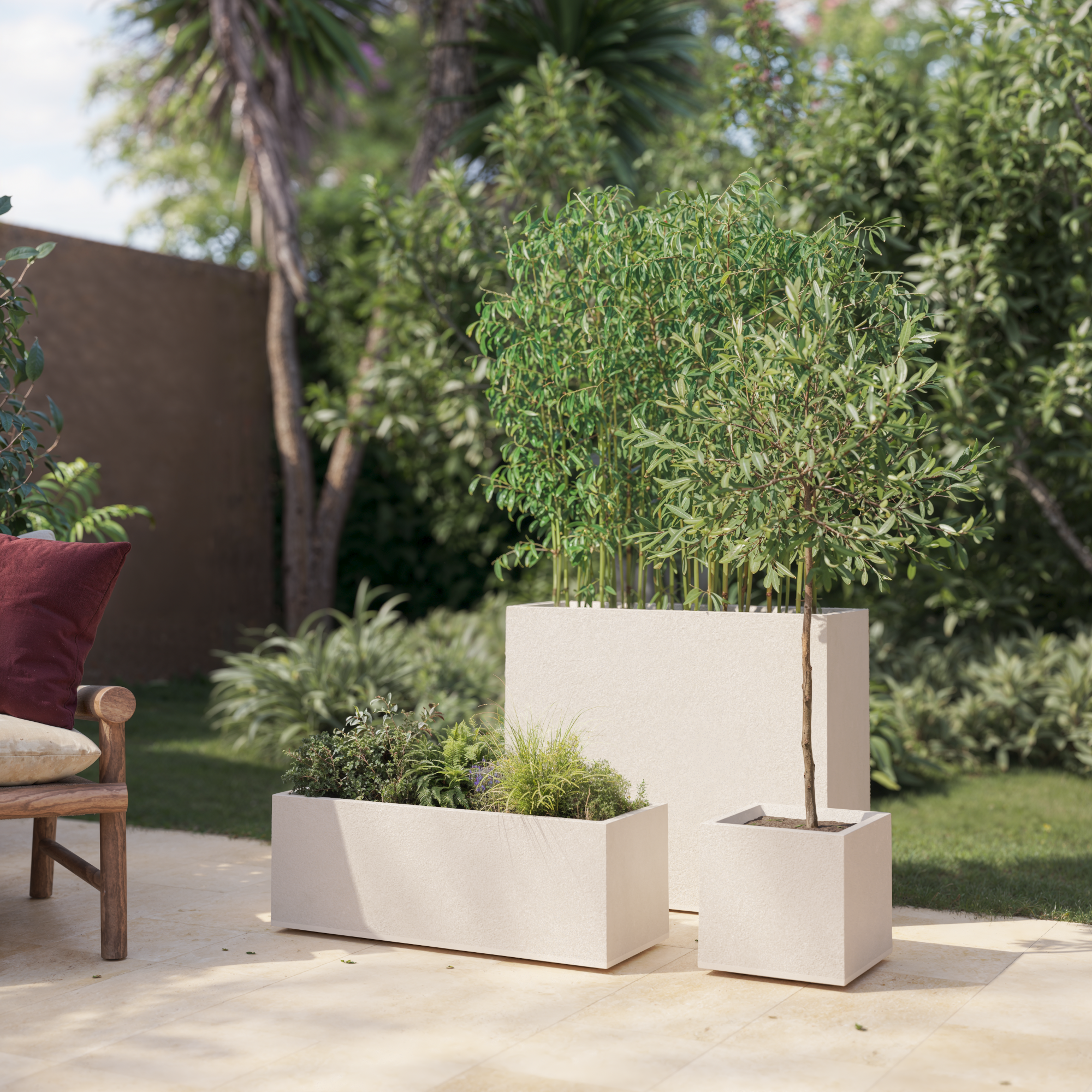 	
Vaso de plástico Naterial 80x68 cm creme - 4