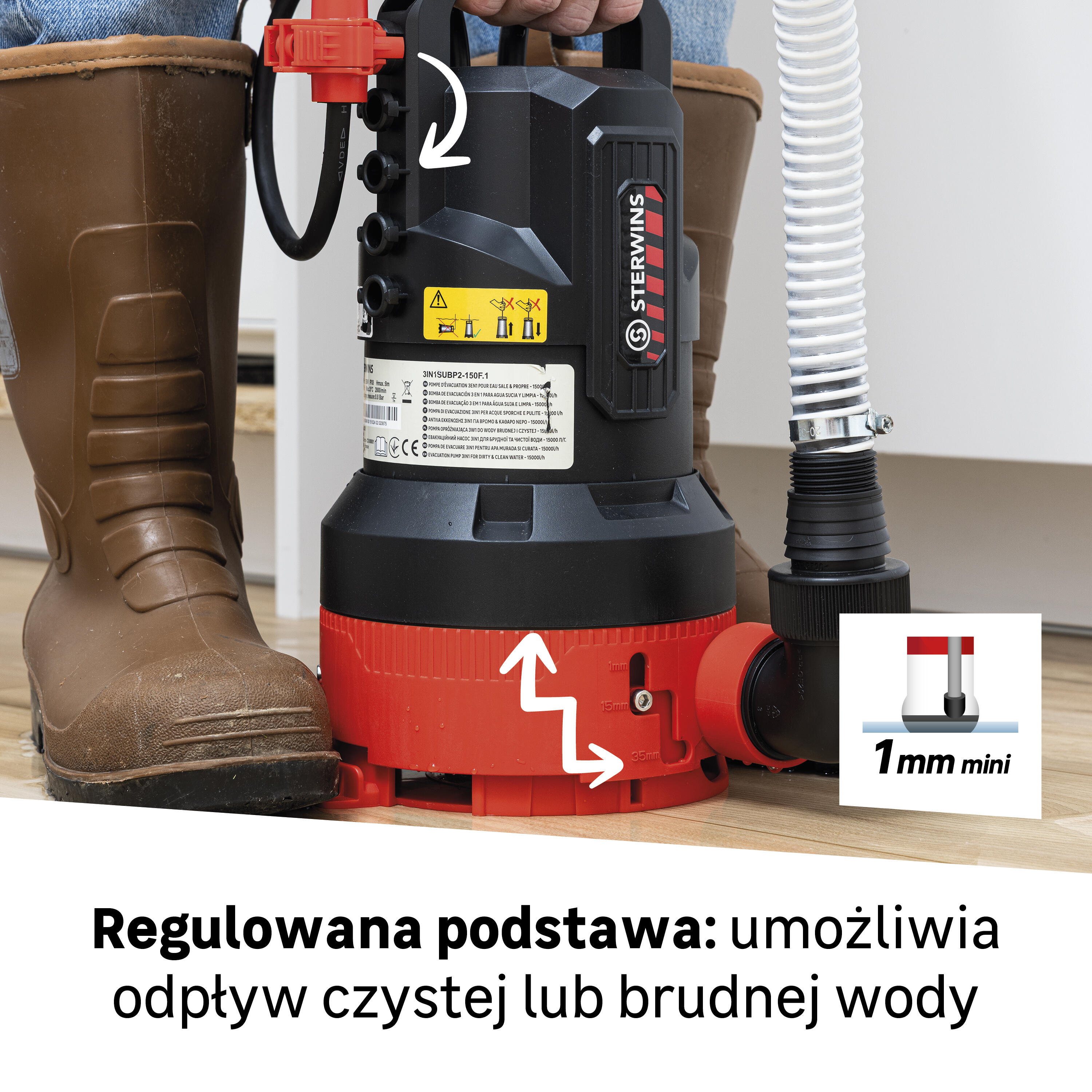 Pompa drenażowa do wody czystej i brudnej 15000 l/h 550W Sterwins - 3