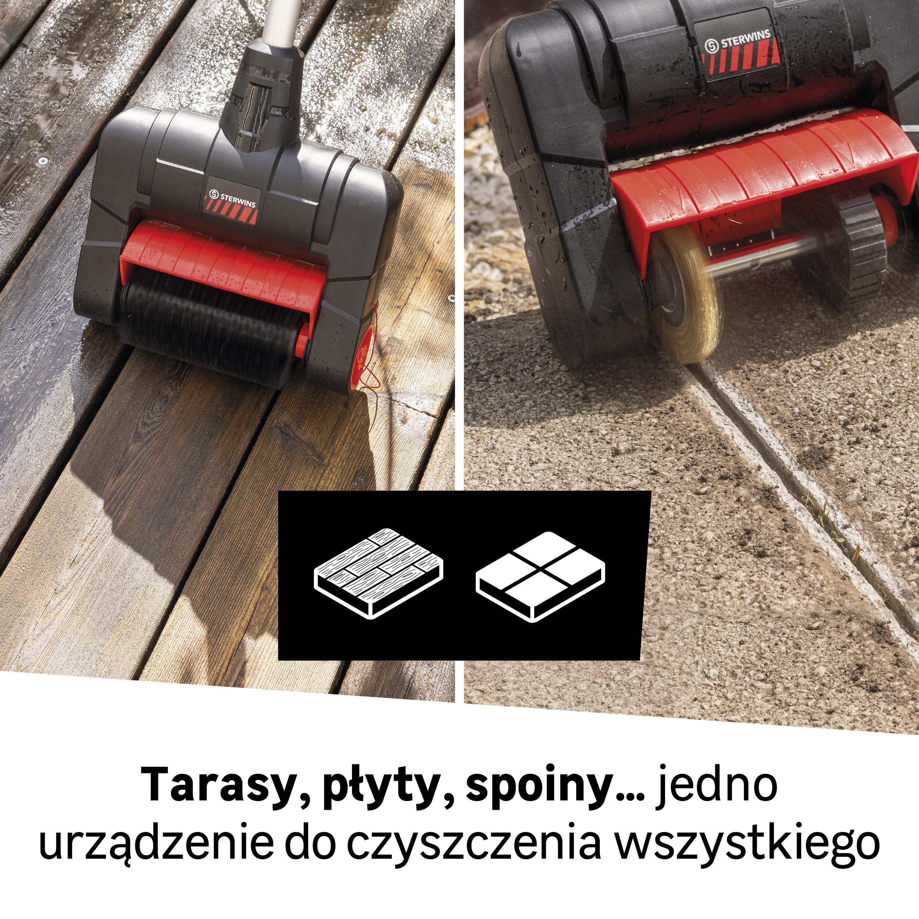 Szczotka elektryczna myjka do czyszczenia drewnianych tarasów 500W Sterwins - 11