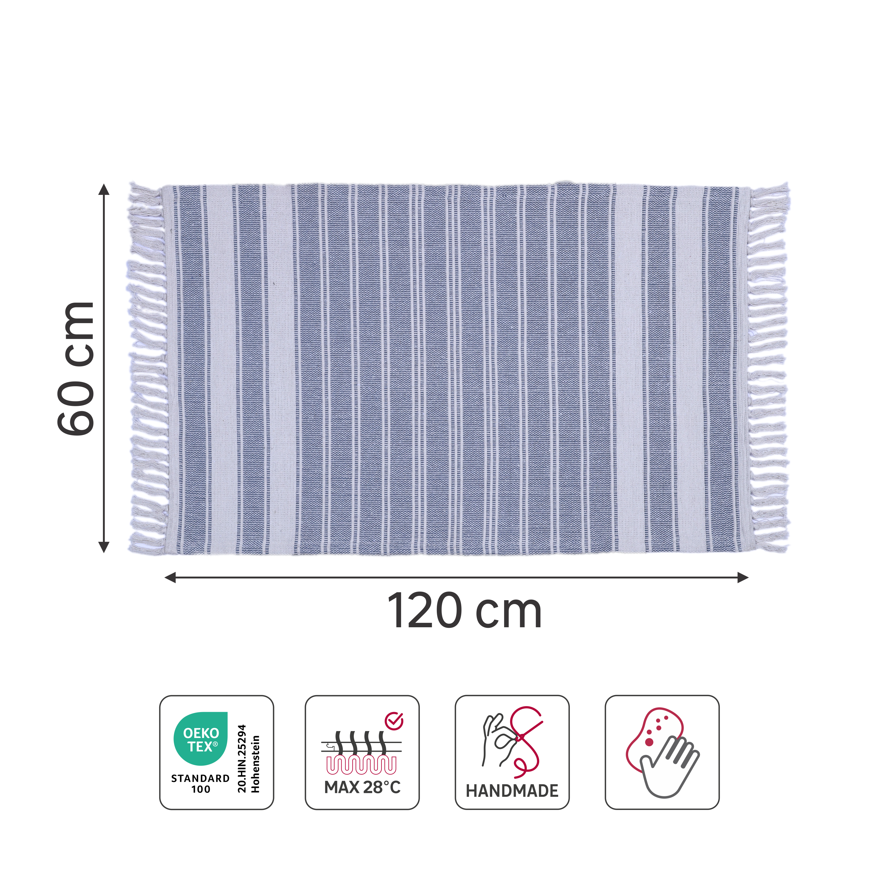 Tapete geométrico Stripy 60x120cm azul Inspire - 5