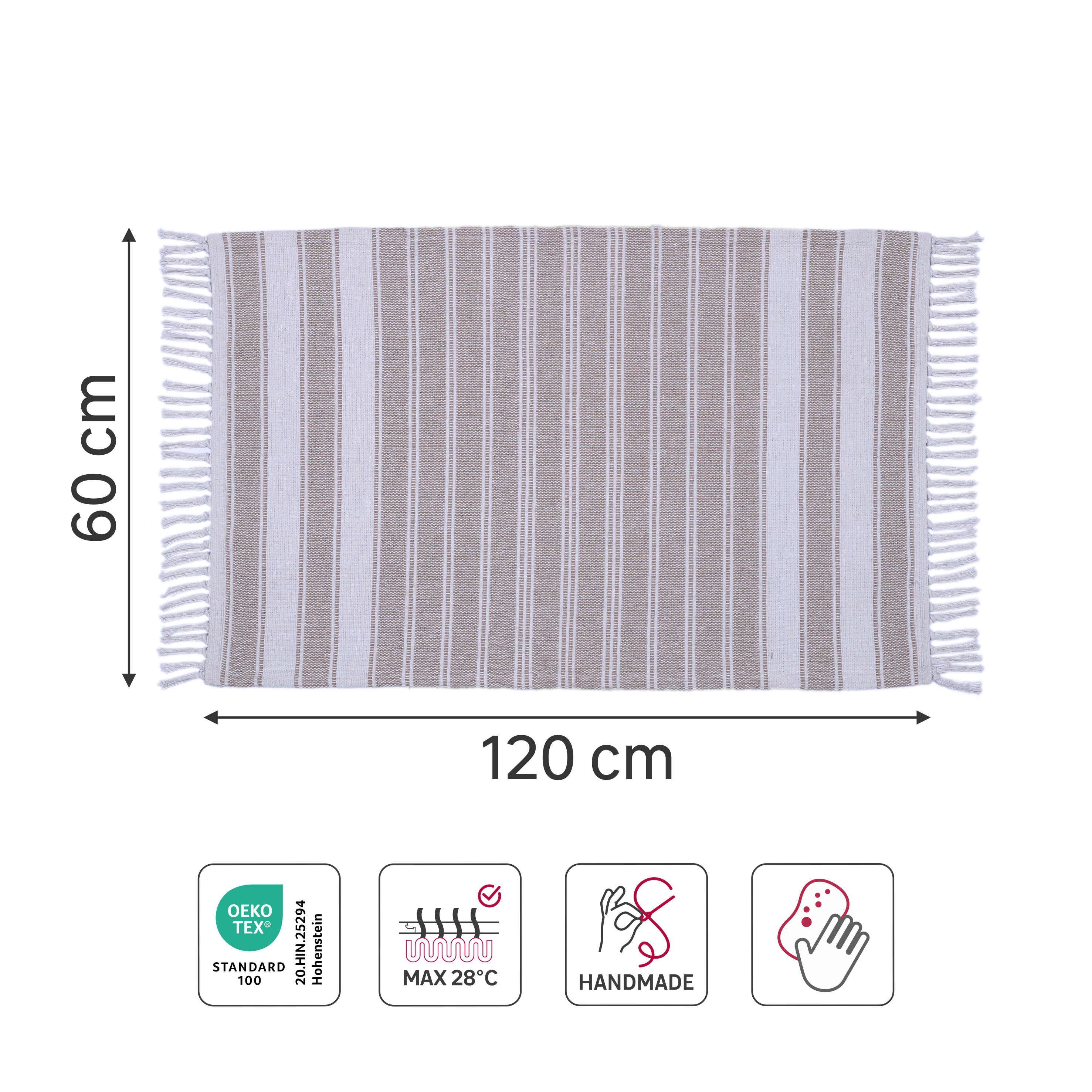 Tapete geométrico Stripy 60x120cm bege Inspire - 6