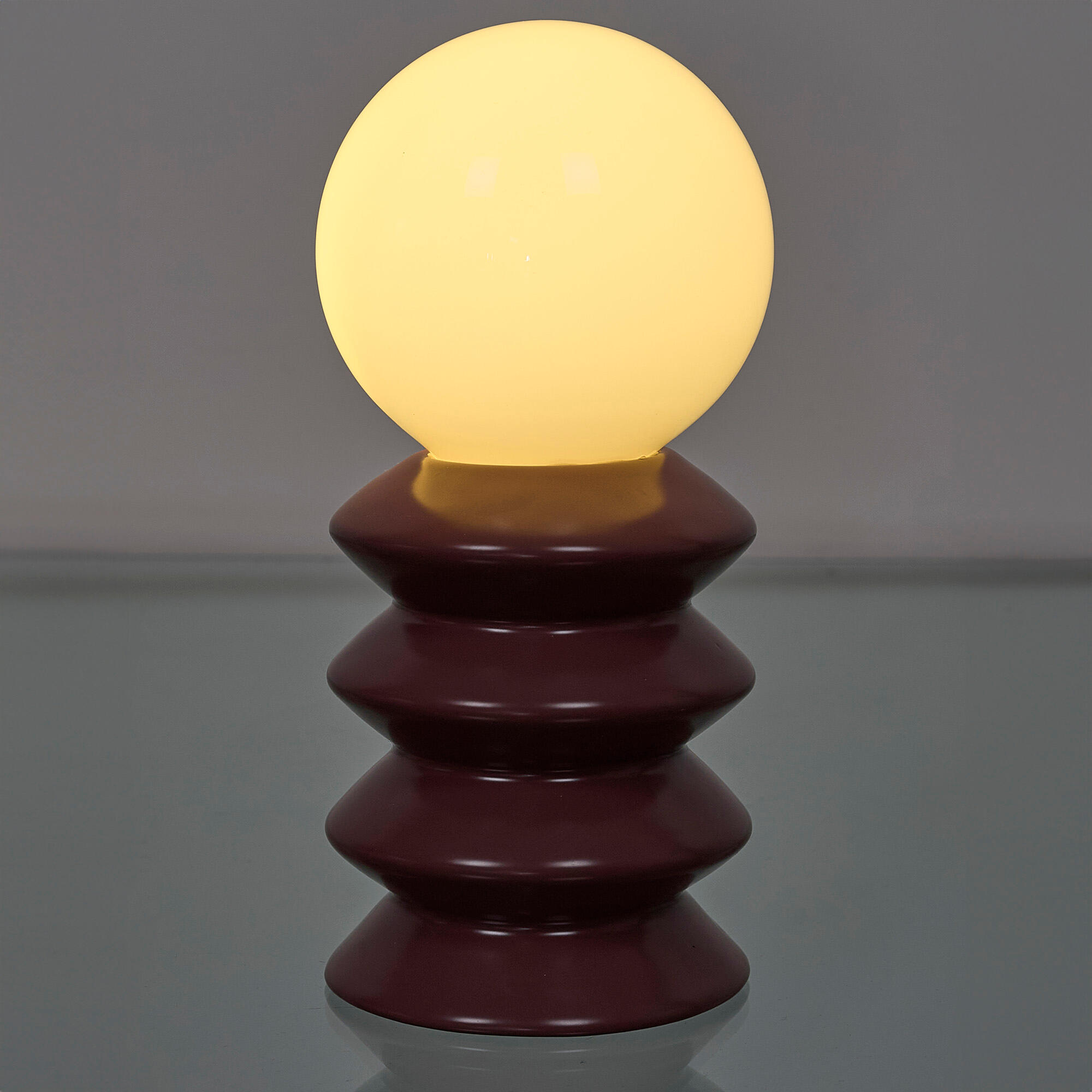 Lámpara de mesa LED Terracota THE HOME DECO FACTORY con estructura cerámica marrón pantalla blanca color cambiante CCT 2700K-3200K de pilas - 2