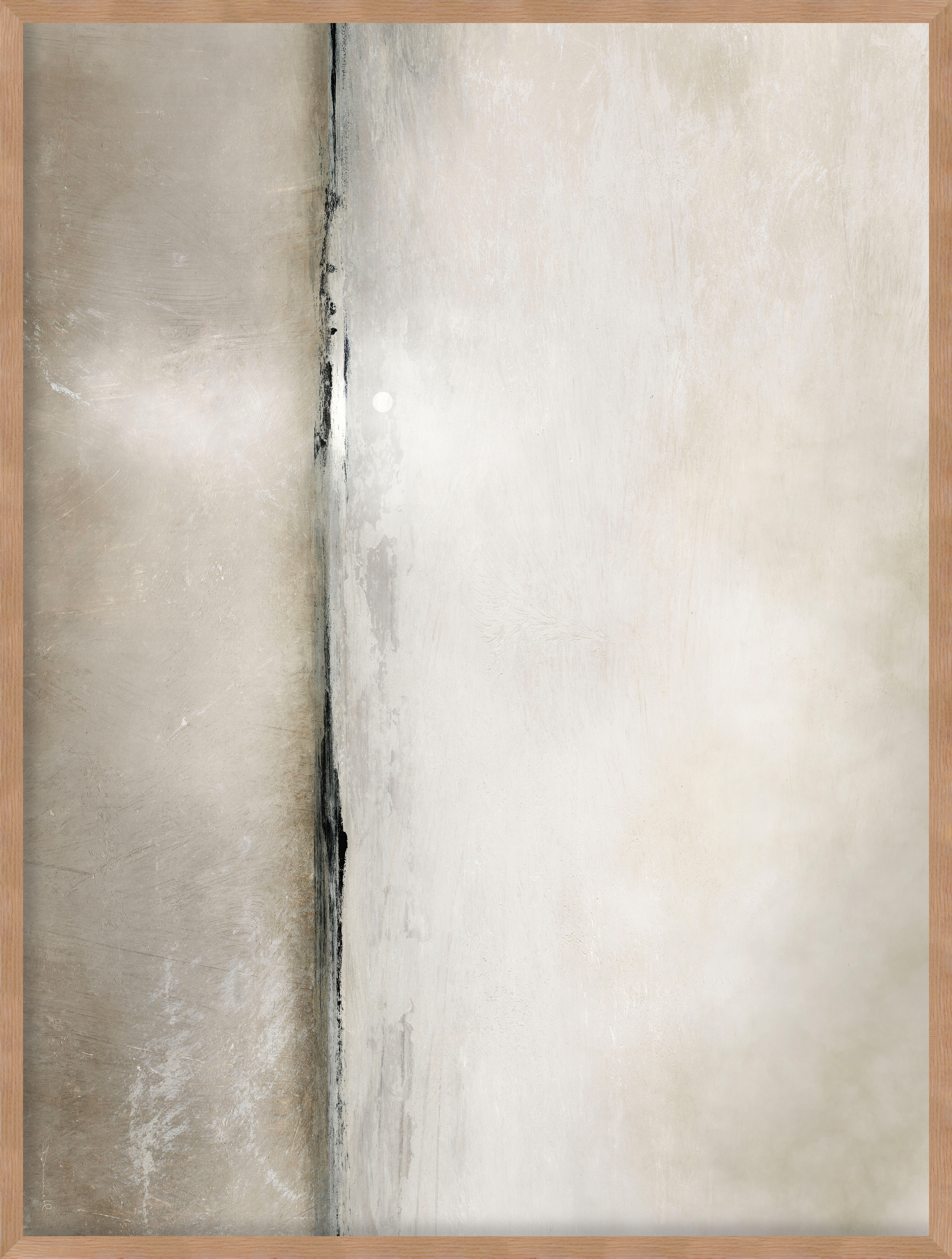Cuadro pintura impresa enmarcada Abstracto rectangular de 82 x 62 cm. Papel Despertar tierra. Marco color Roble - 2