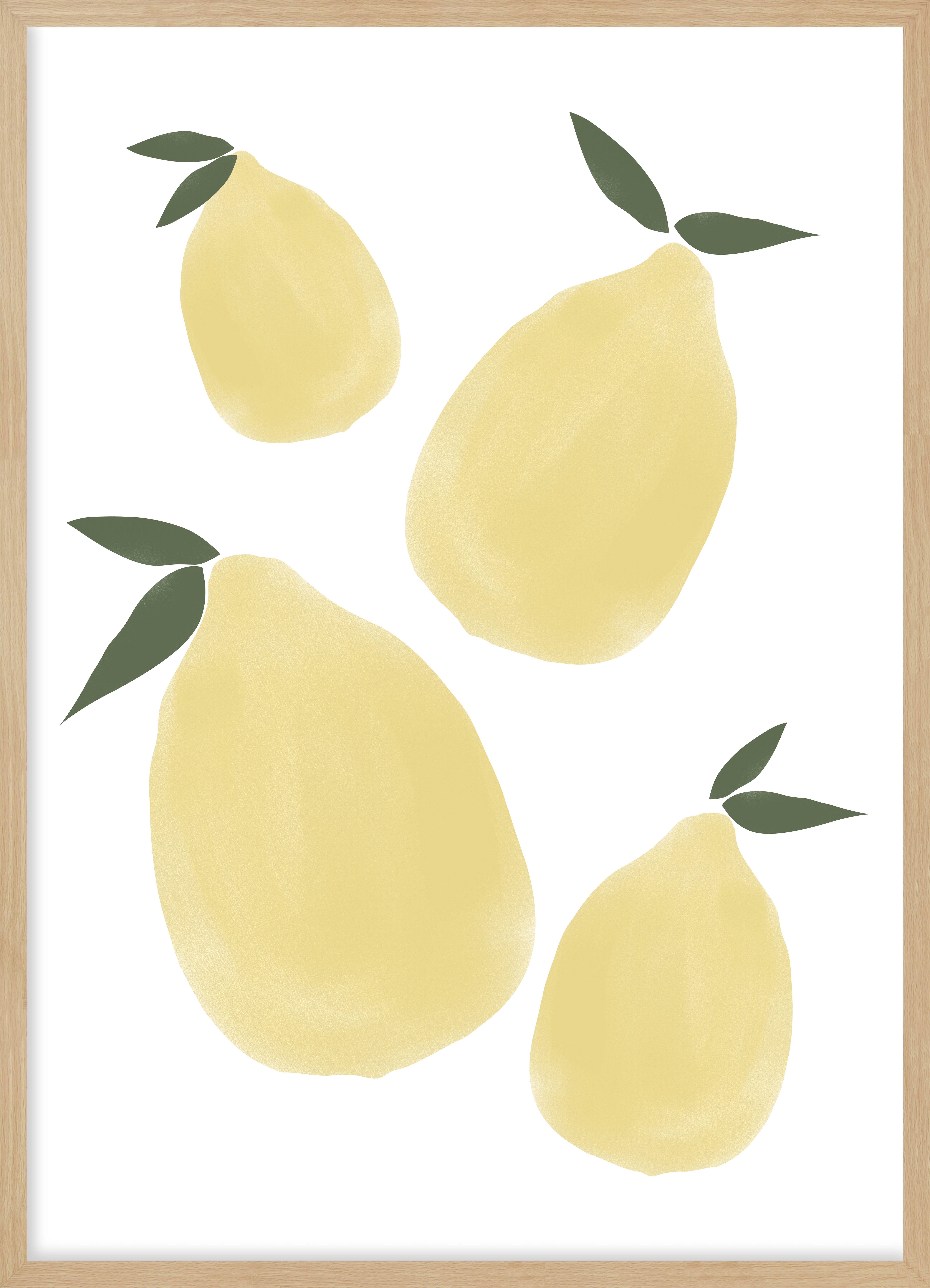Gad Gonzalez Arte Y Decoración  Cuadro Pintura Impresa Enmarcada Comida Y Bebida Rectangular De 52 X 72 Cm. Plexiglás Lemon Fruit Marco Color Roble Amarillo , Leroy Merlin