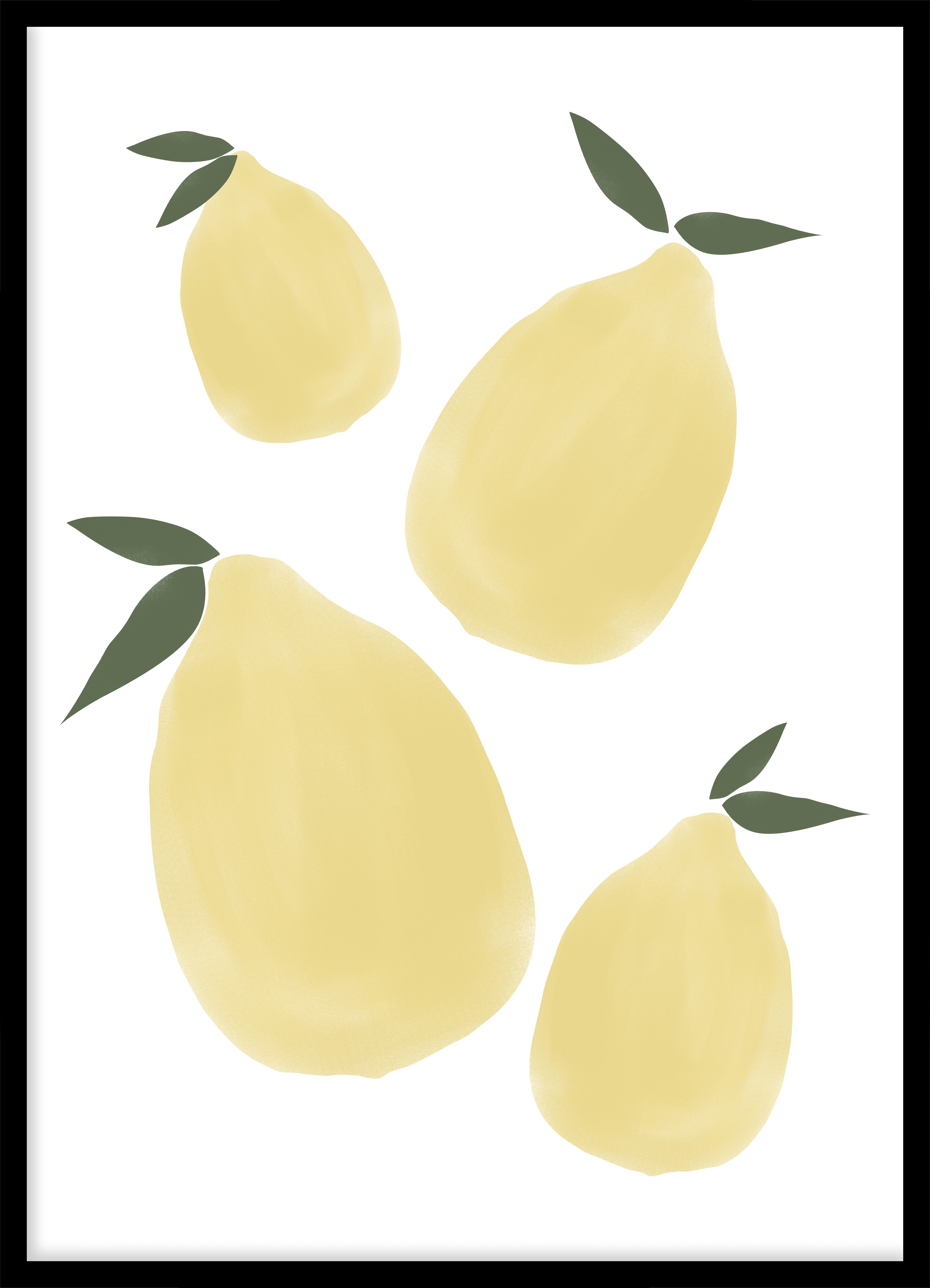 Gad Gonzalez Arte Y Decoración  Cuadro Pintura Impresa Enmarcada Comida Y Bebida Rectangular De 52 X 72 Cm. Plexiglás Lemon Fruit Marco Color Amarillo/Negro , Leroy Merlin