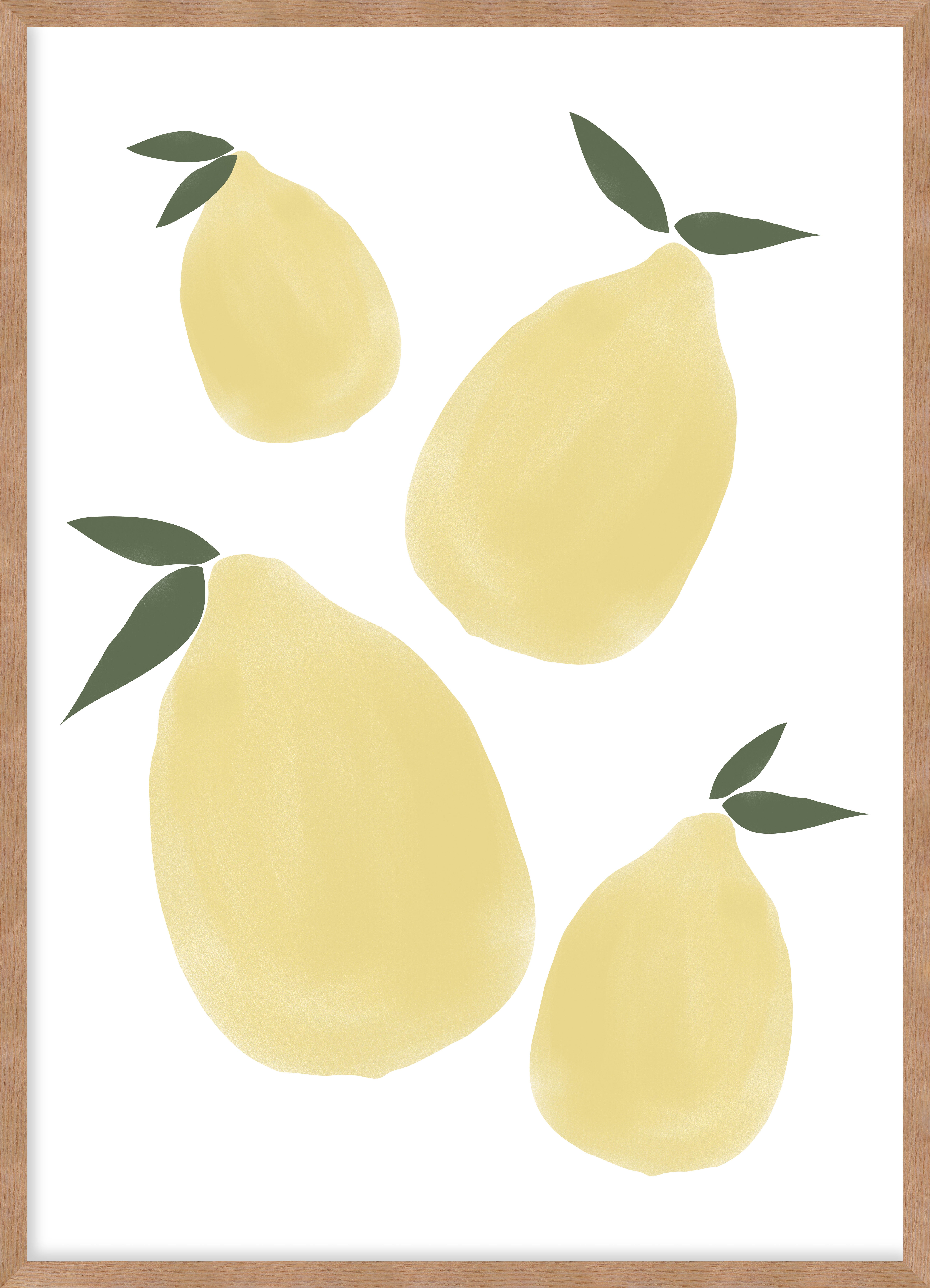 Gad Gonzalez Arte Y Decoración  Cuadro Pintura Impresa Enmarcada Comida Y Bebida Rectangular De 52 X 72 Cm. Plexiglás Lemon Fruit Marco Color Roble Amarillo , Leroy Merlin