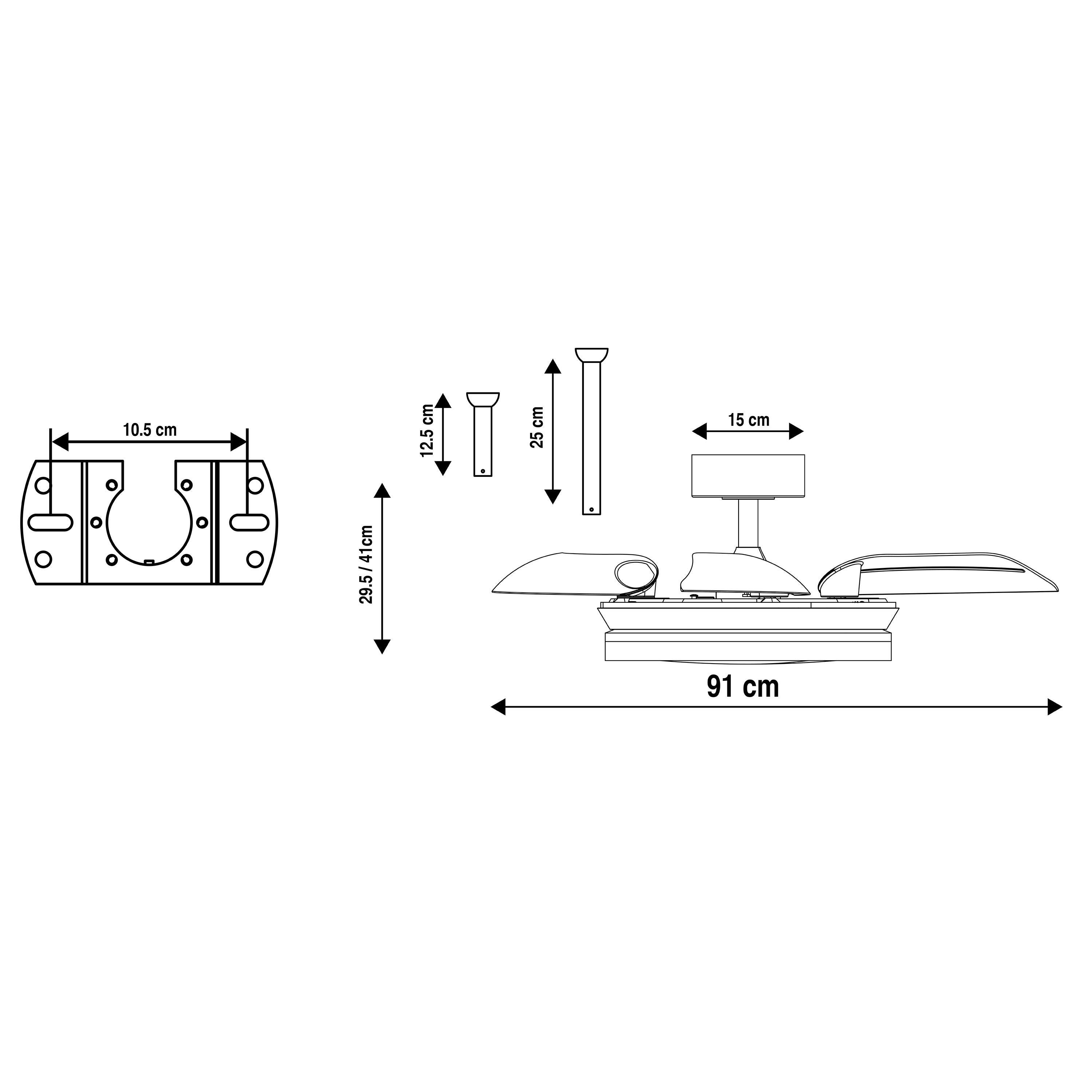 Ventilateur de plafond LED silencieux, Ipora S, 91 cm, blanc - 14
