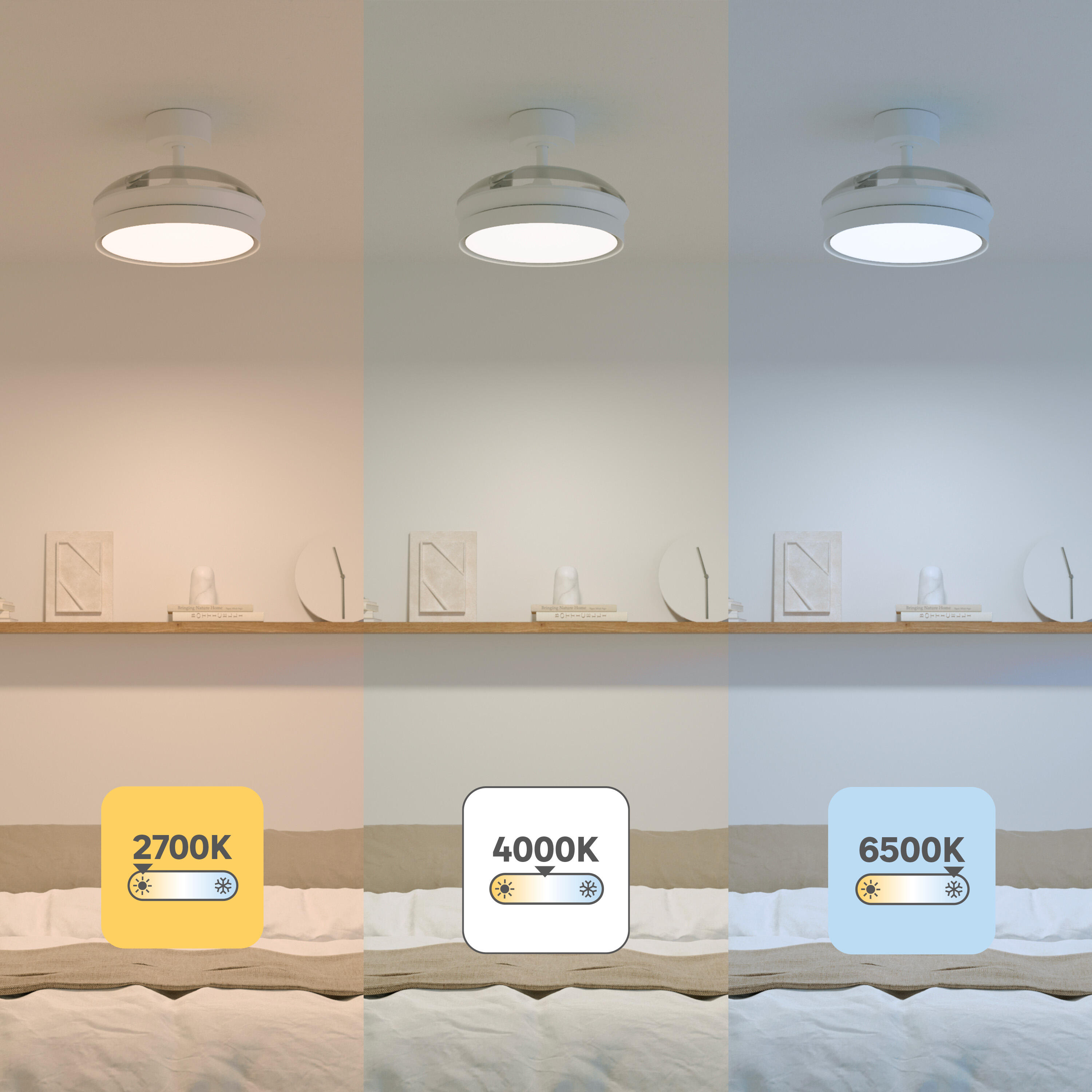 Ventilateur de plafond LED silencieux, Ipora S, 91 cm, blanc - 5