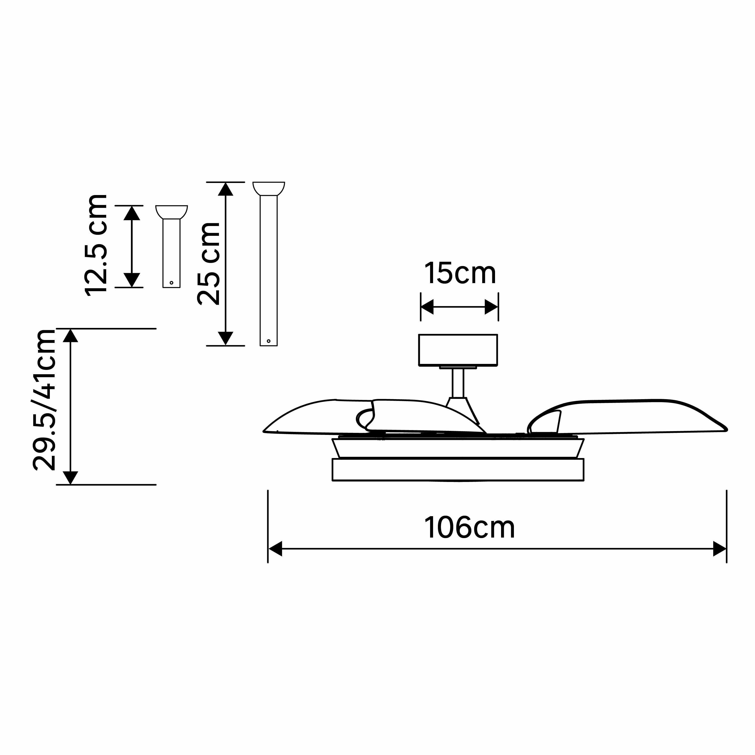 Ventilateur de plafond LED silencieux, Ipora M, 106 cm, blanc - 10