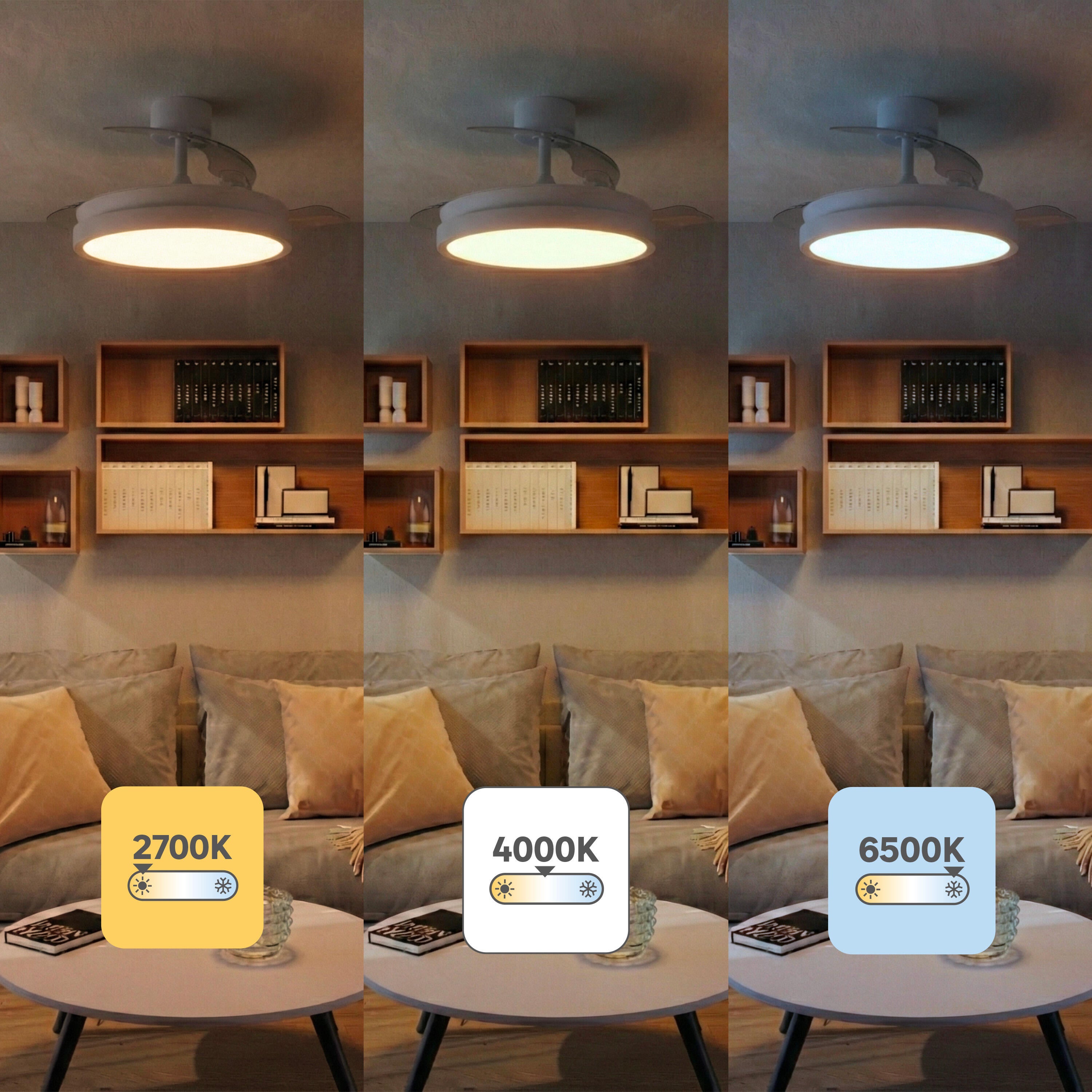 Ventilateur de plafond LED silencieux, Ipora M, 106 cm, blanc - 5