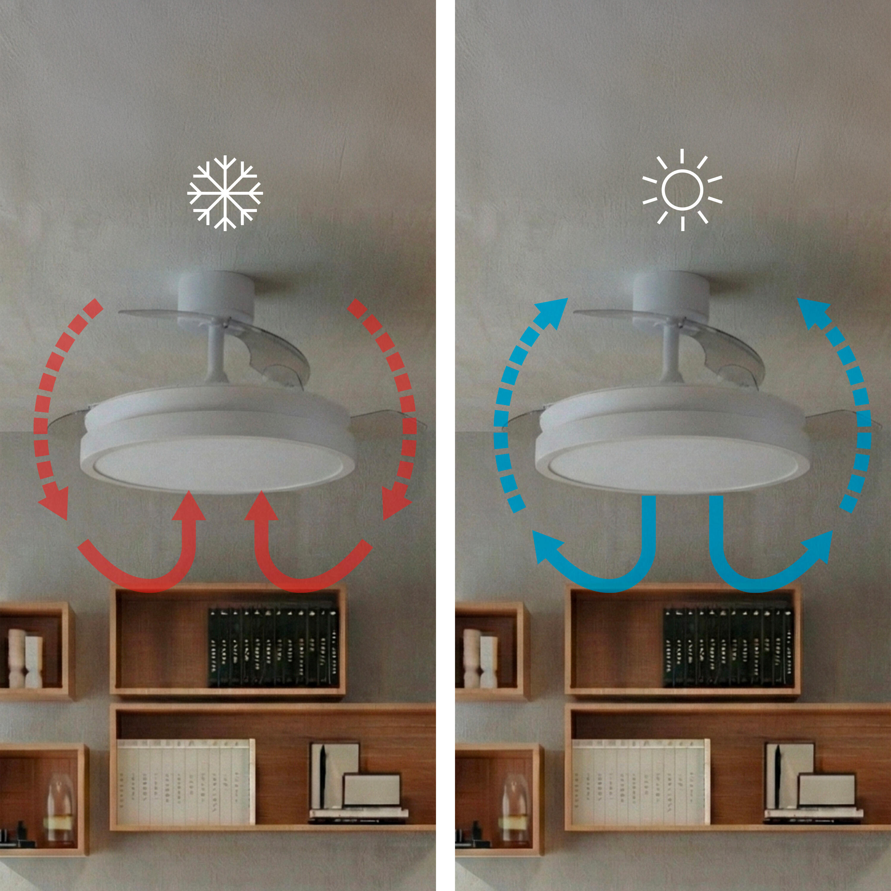 Ventilateur de plafond LED silencieux, Ipora M, 106 cm, blanc - 3