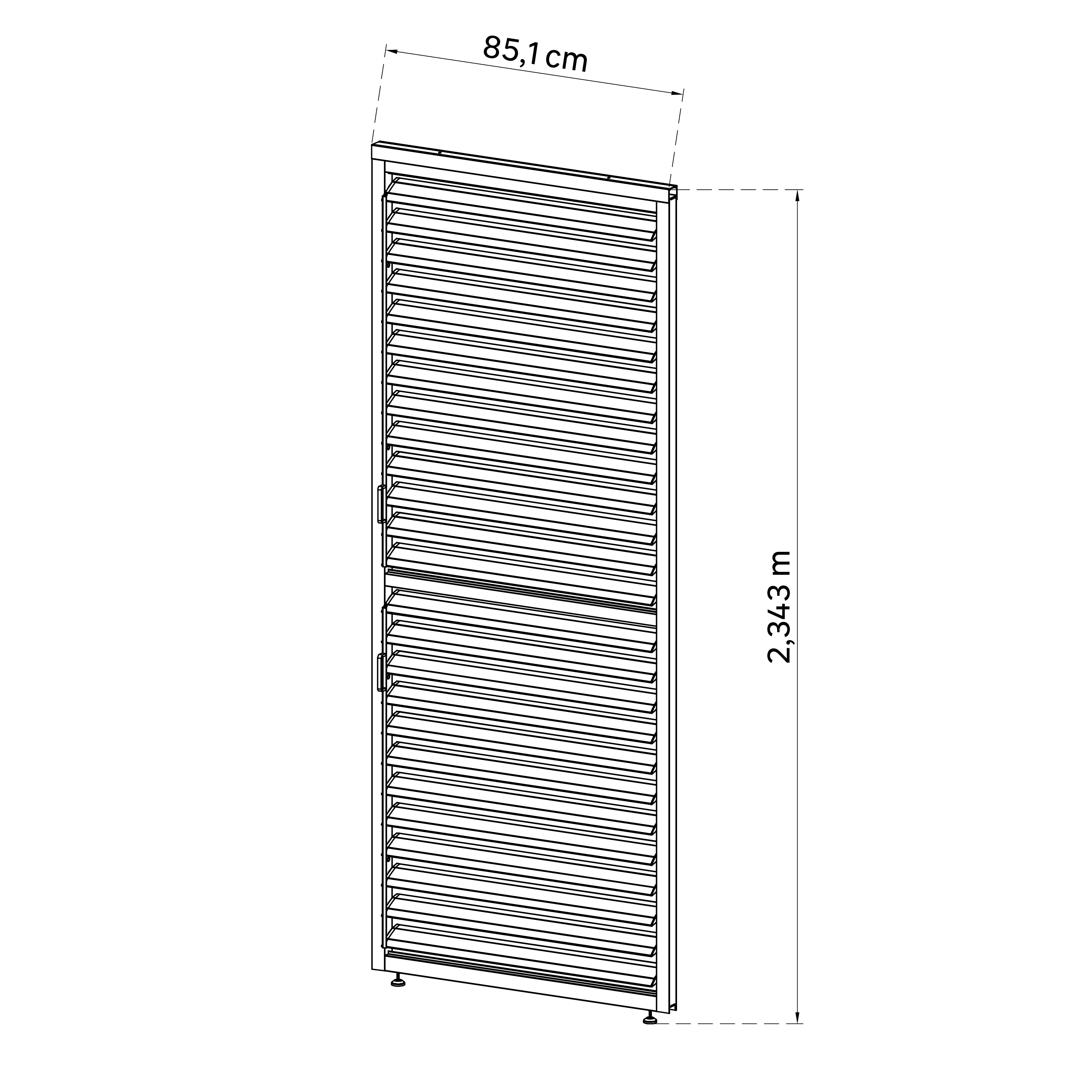 Panel lateral astra 365 cm gris