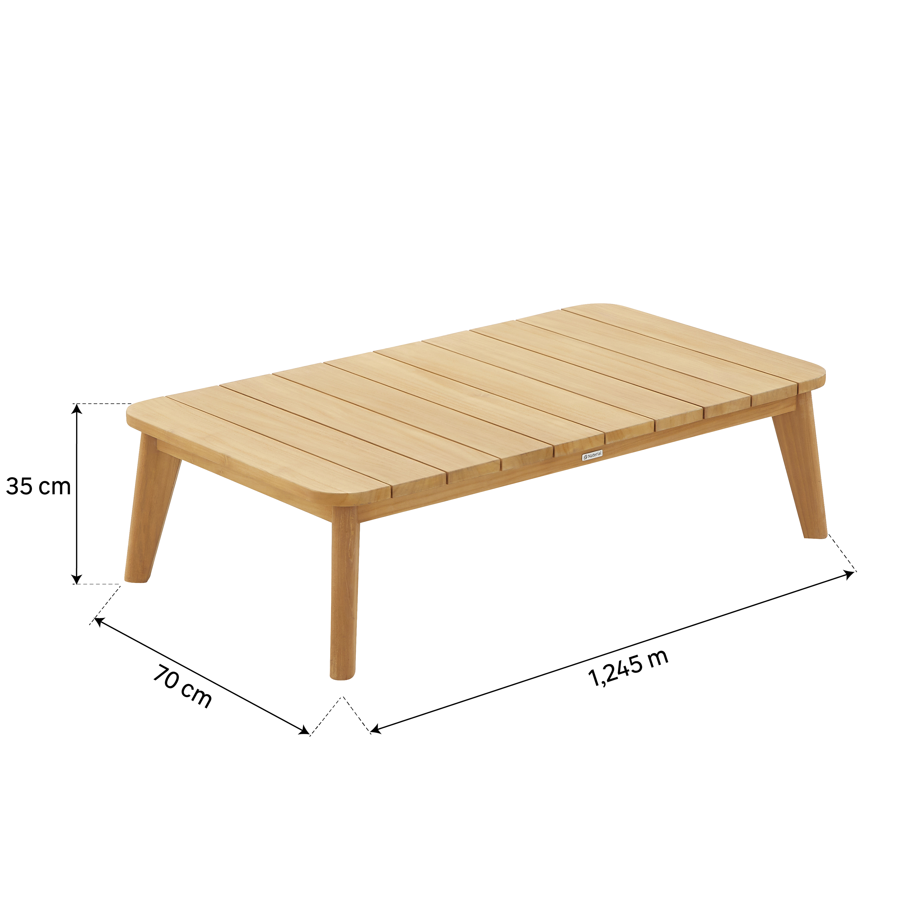 Table basse de jardin NATERIAL Livas teck rectangulaire beige 5 personnes - 4