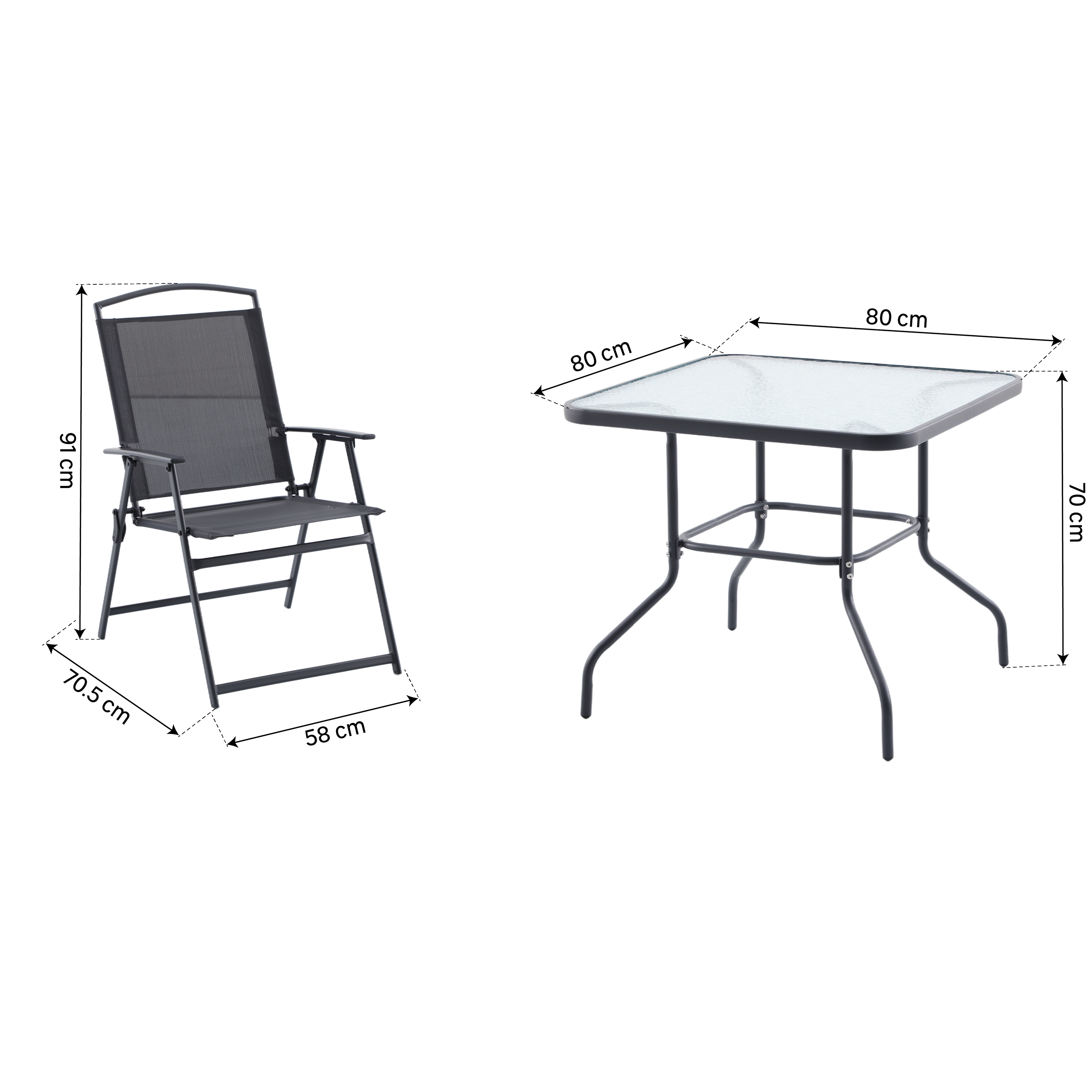 Conjunto refeição em aço Napoli 4 lugares cinzento - 8