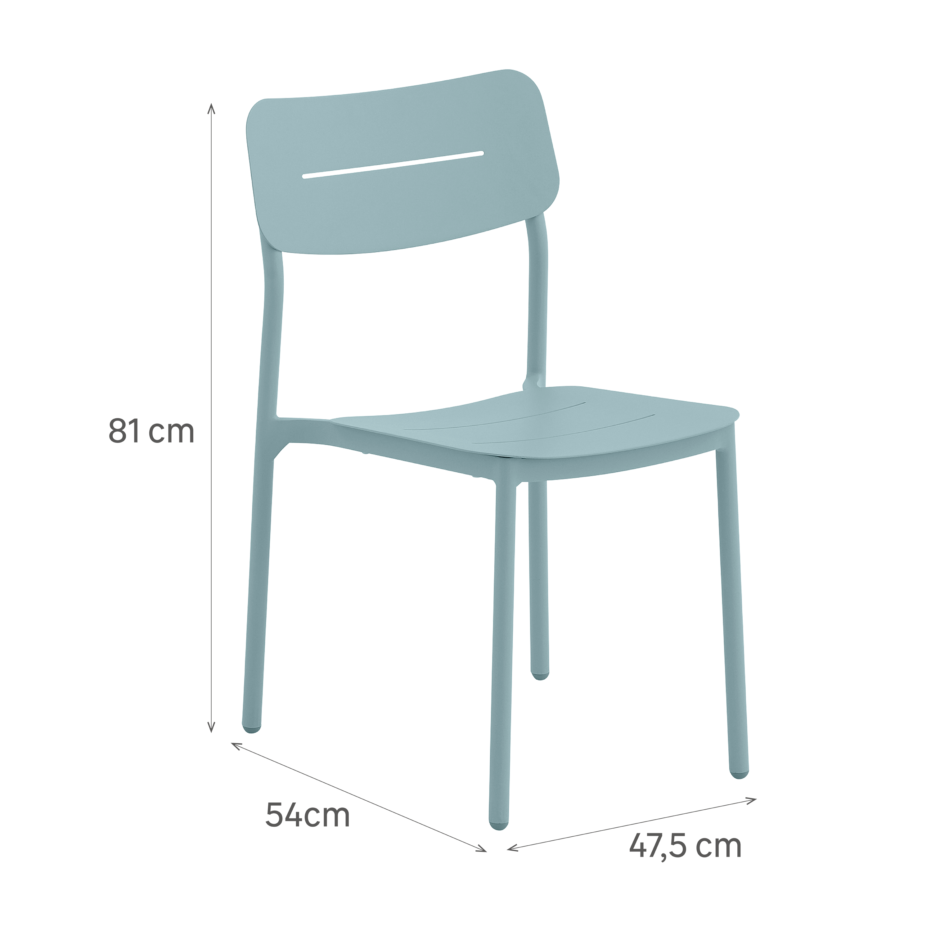 Chaise de jardin NATERIAL Anafi en aluminium bleu céladon - 3