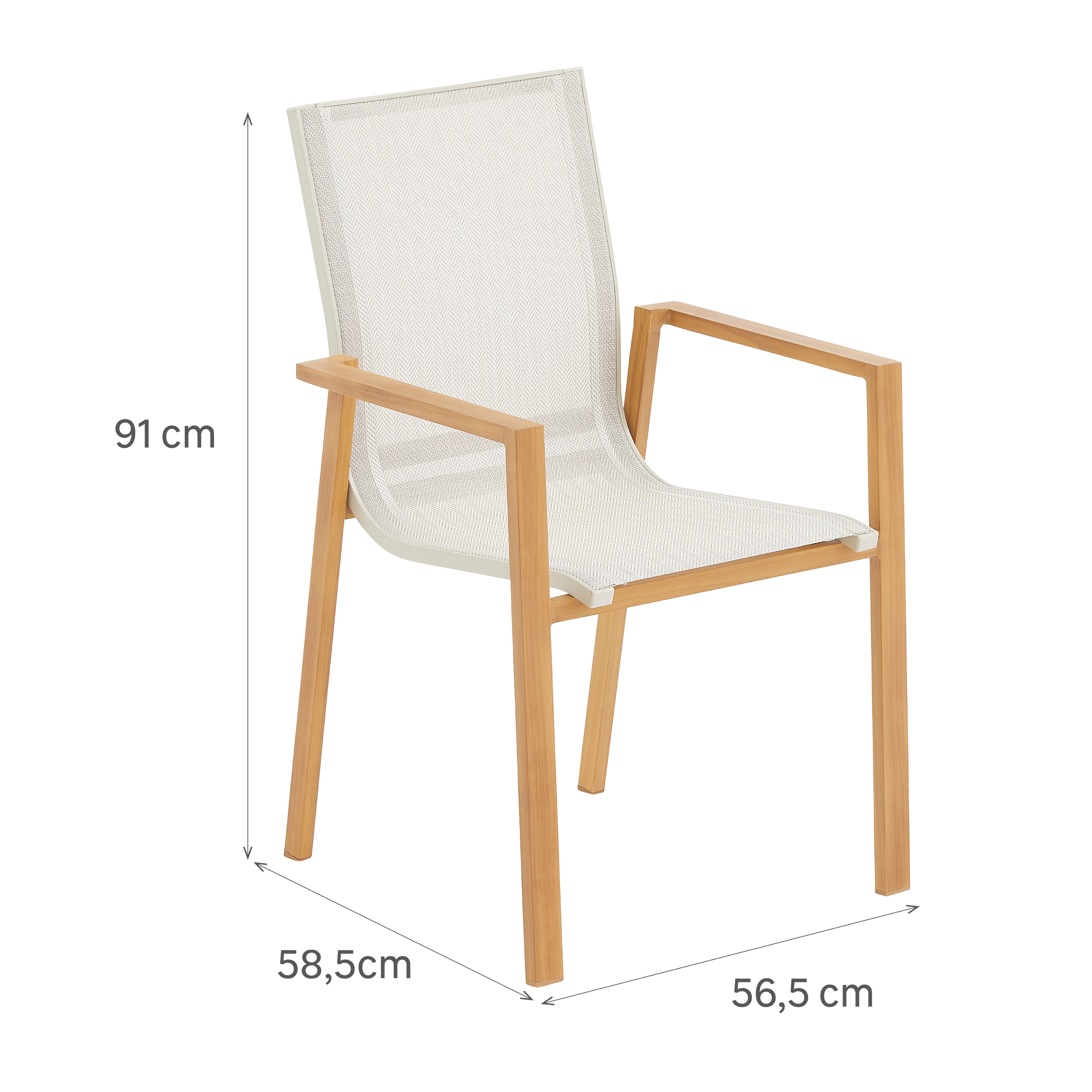 Fauteuil de jardin NATERIAL Odyssea gamma en aluminium effet bois beige - 4