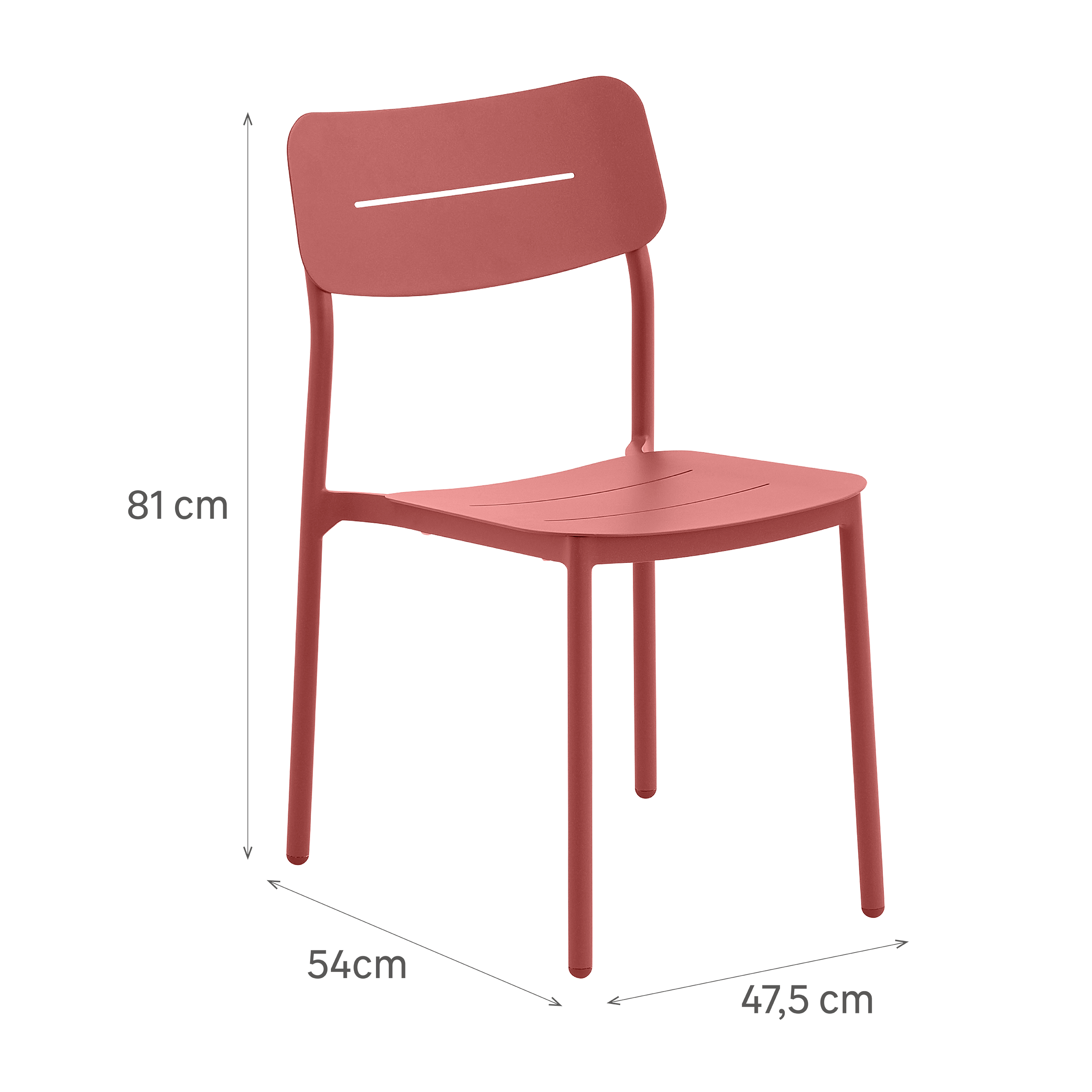 Sedia da giardino in alluminio Anafi NATERIAL, seduta in alluminio rosso - 26