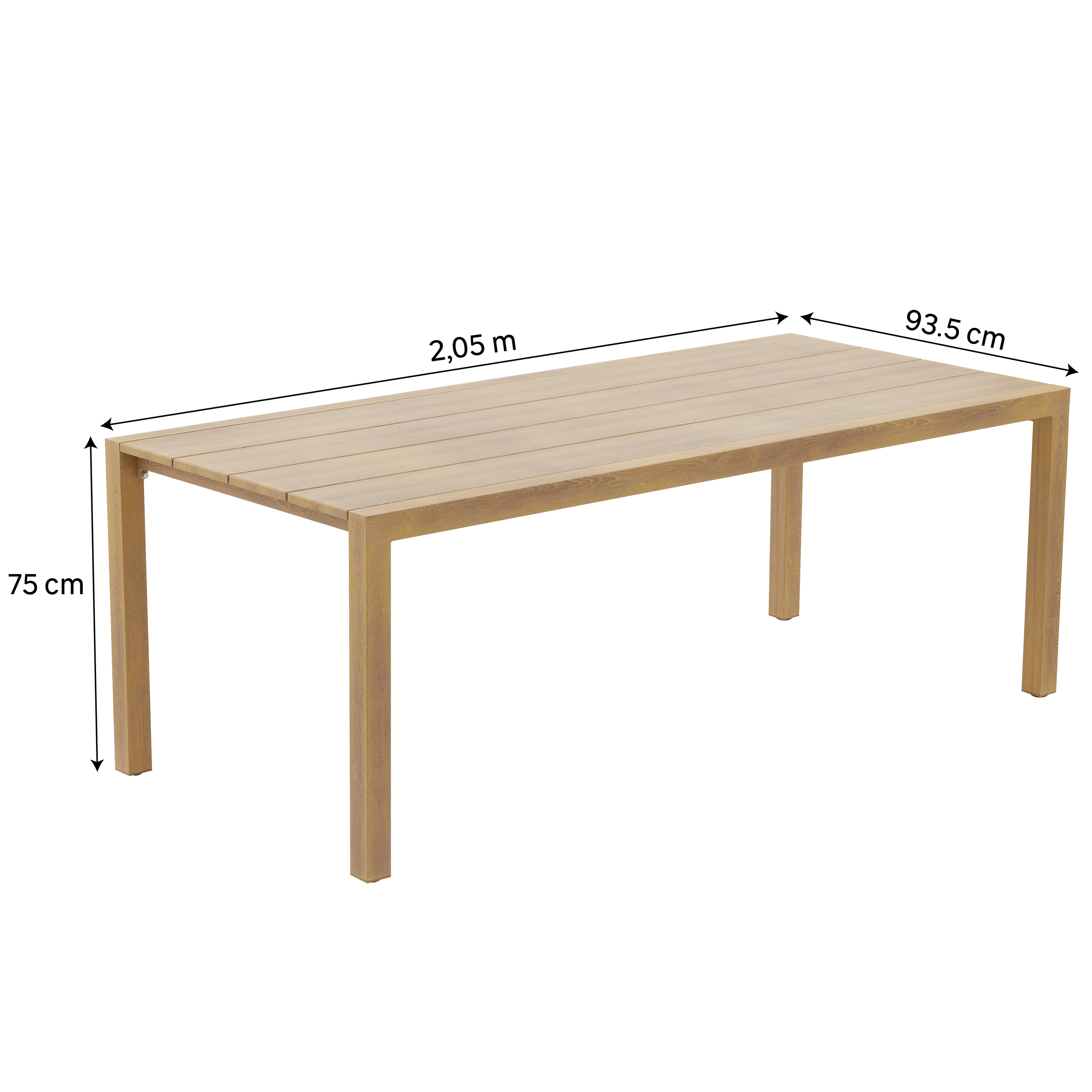 Table de jardin NATERIAL Okinawa aluminium rectangulaire beige 6 personnes - 4