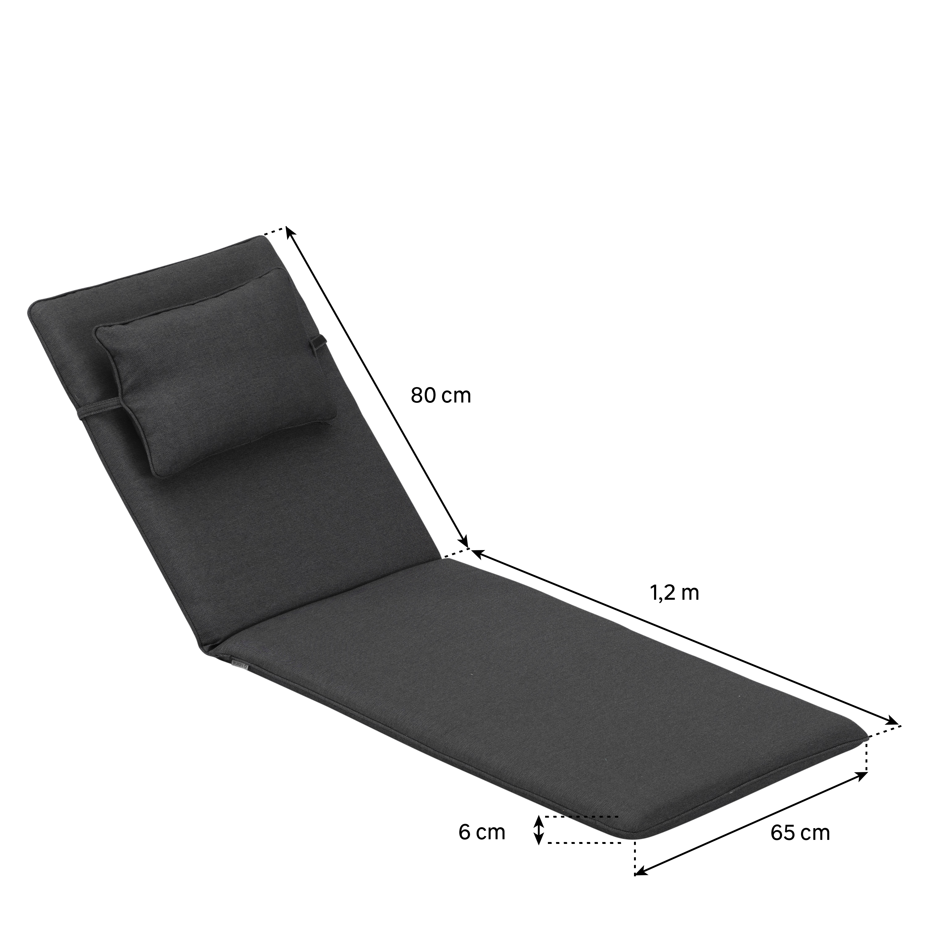 Almofada de espreguiçadeira 65x200 cm cinzento Naterial Reva - 7